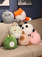 Vista 7 de Almohada de peluche de zorro redondo para abrazar, regalo de anime para niños y amantes en cumpleaños, día de San Valentín, Navidad