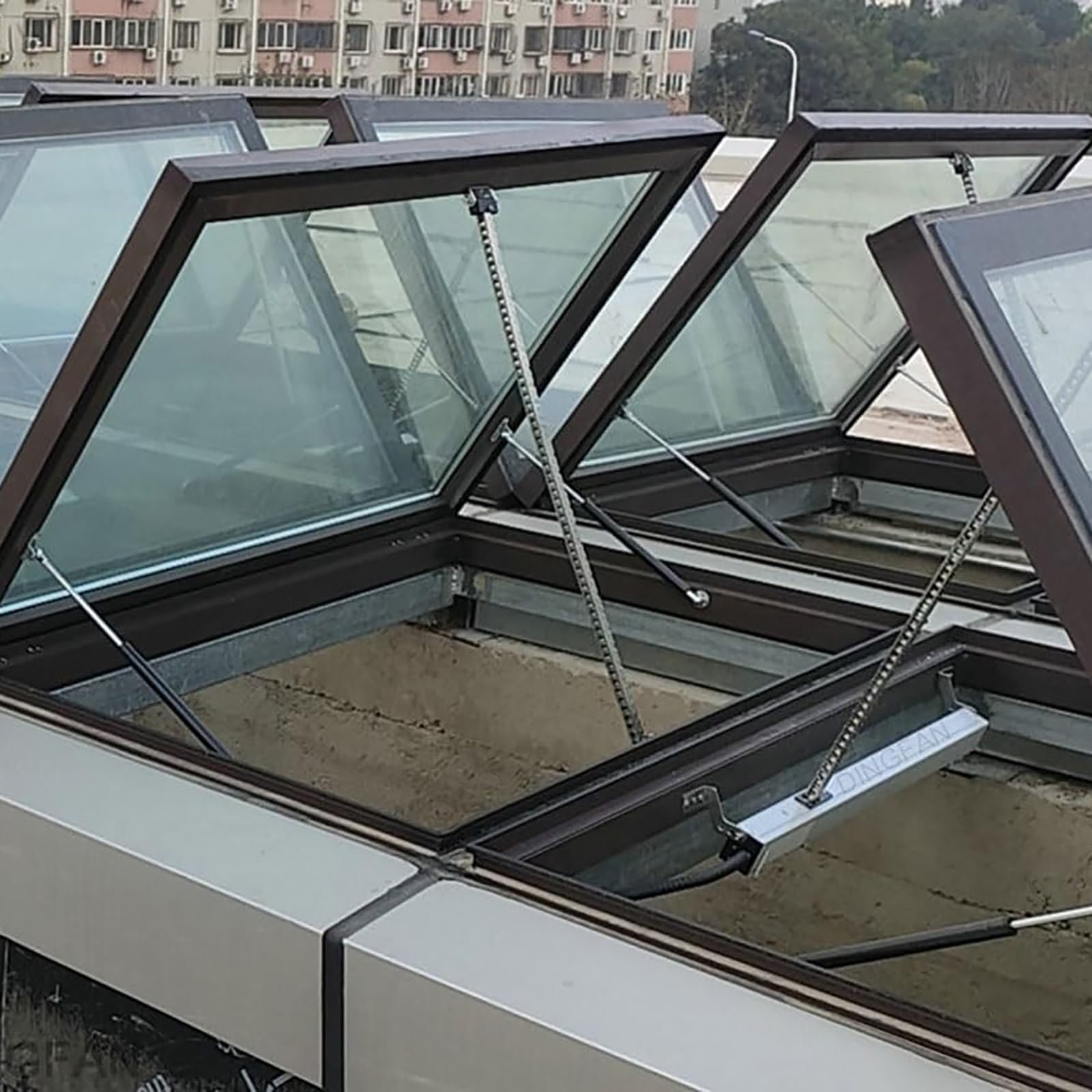 Actuador Apertura Ventana EléCtrico con Sensor Lluvia Y Control Remoto 24V Carga MáXima 400N Actuador Cadena Abridor Ventana EléCtrico para Tragaluces VentilacióN Techo,400mm