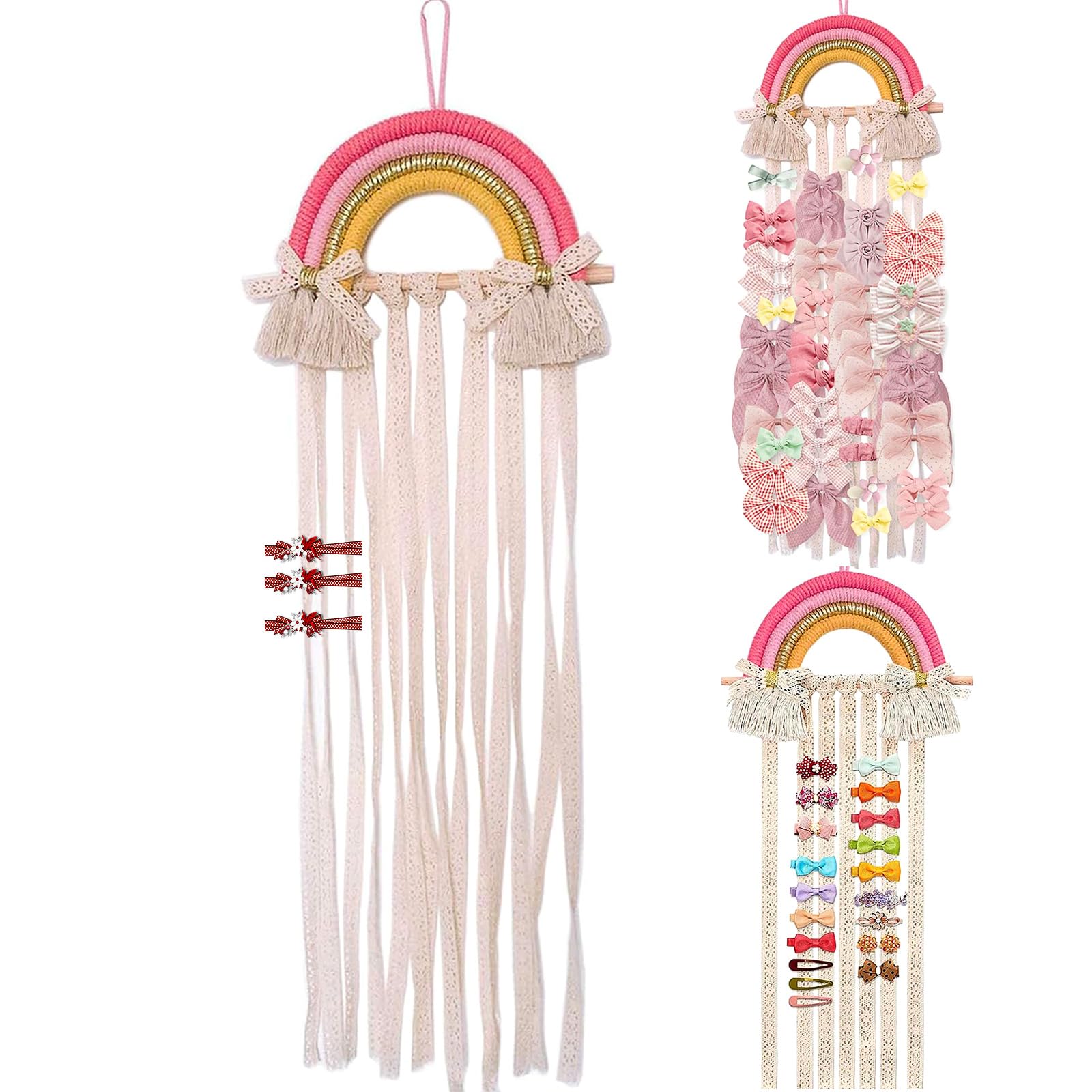 Haargummi Aufbewahrung,Haarspangen Aufbewahrung Mädchen,Regenbogen Haarspangenhalter für Mädchen-Haarschleifen,Haarspangen Organizer für die 