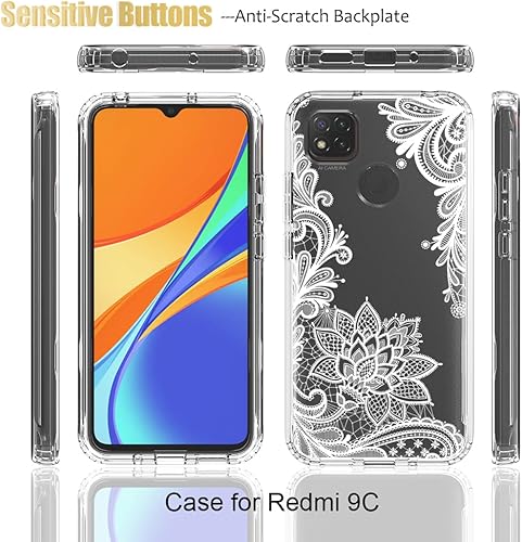 Miniatura 5 de Funda para Xiaomi Redmi 9CRedmi 10ARedmi 9 Activ con protector de pantalla de vidrio templado, funda protectora de cuerpo completo con bonito patrón
