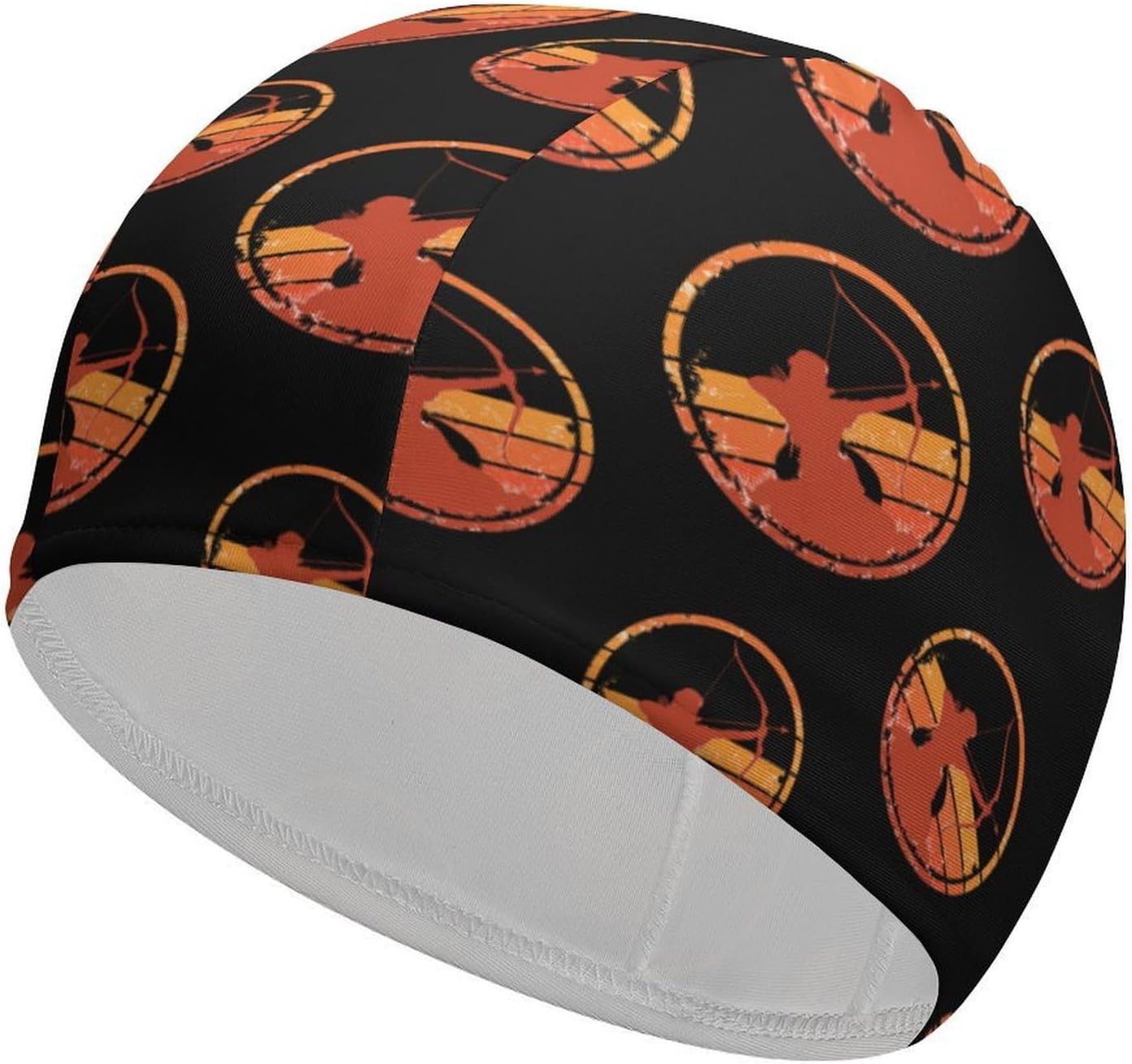 Vintage Archer Archery Womens Swim Cap for Men Adult Swimming Hat Curly Short Medium Long Hair