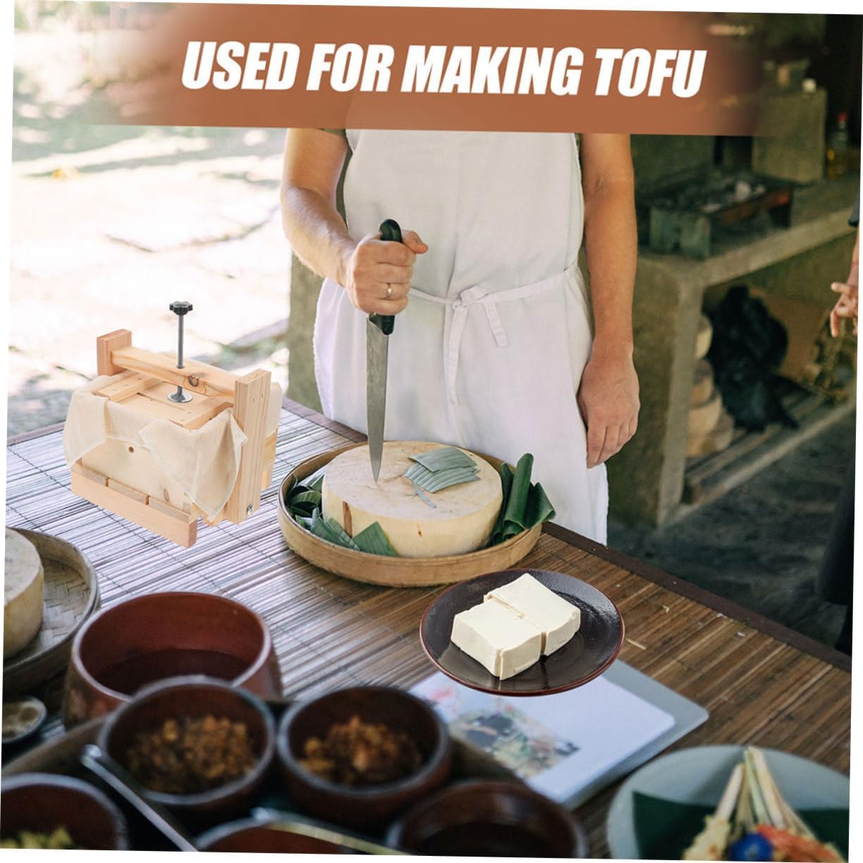 1set Homemade Tofu Wooden Tofu Making Tool for Bean Curd Easy to and Demold Kitchen Essential