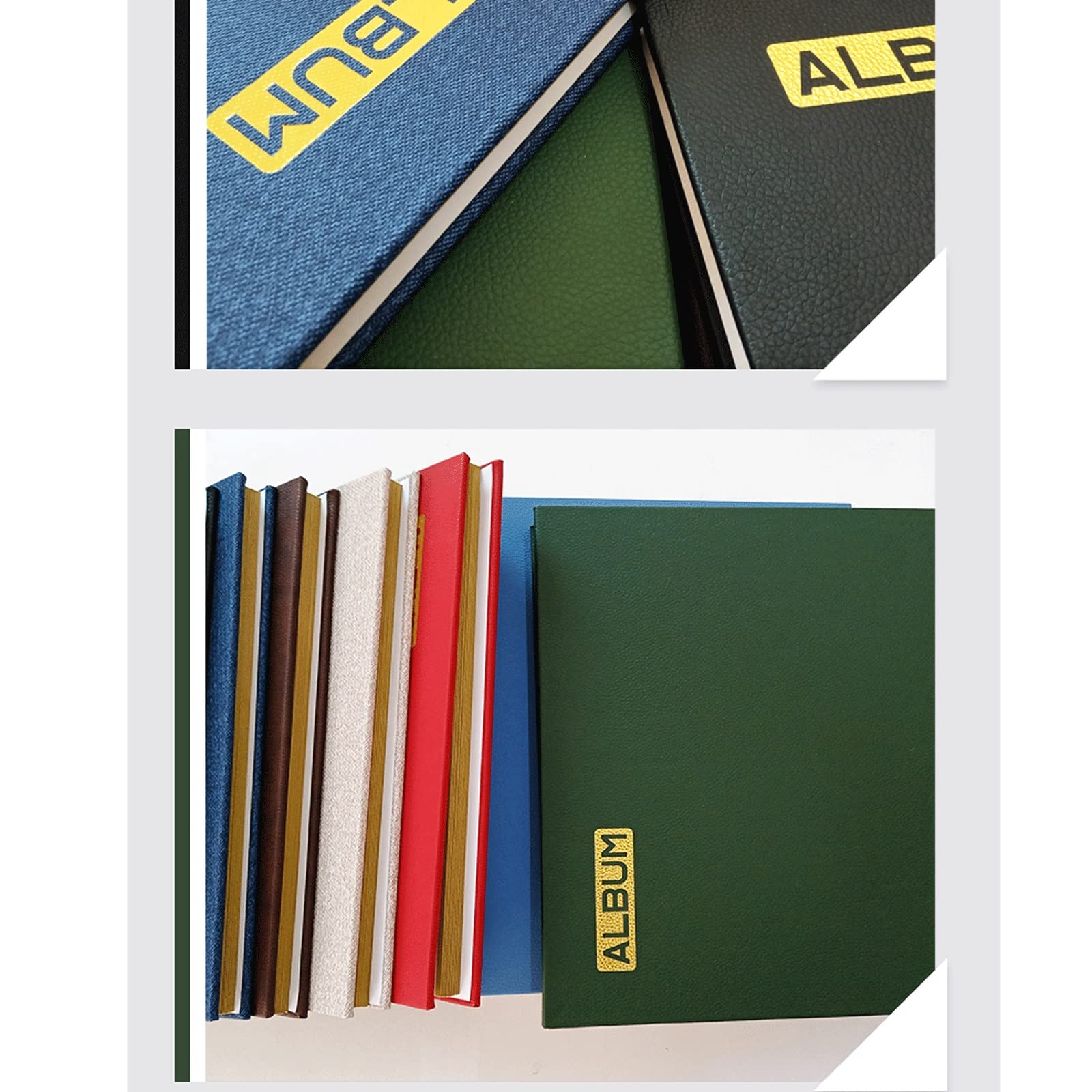 Foto Albumy Skórzana album fotograficzny wklejony filmowy album czerwony biały żółty album albumu albumu A4 album fotograficzny Fotoksiążka (Color : 01, Size : 40 pages)