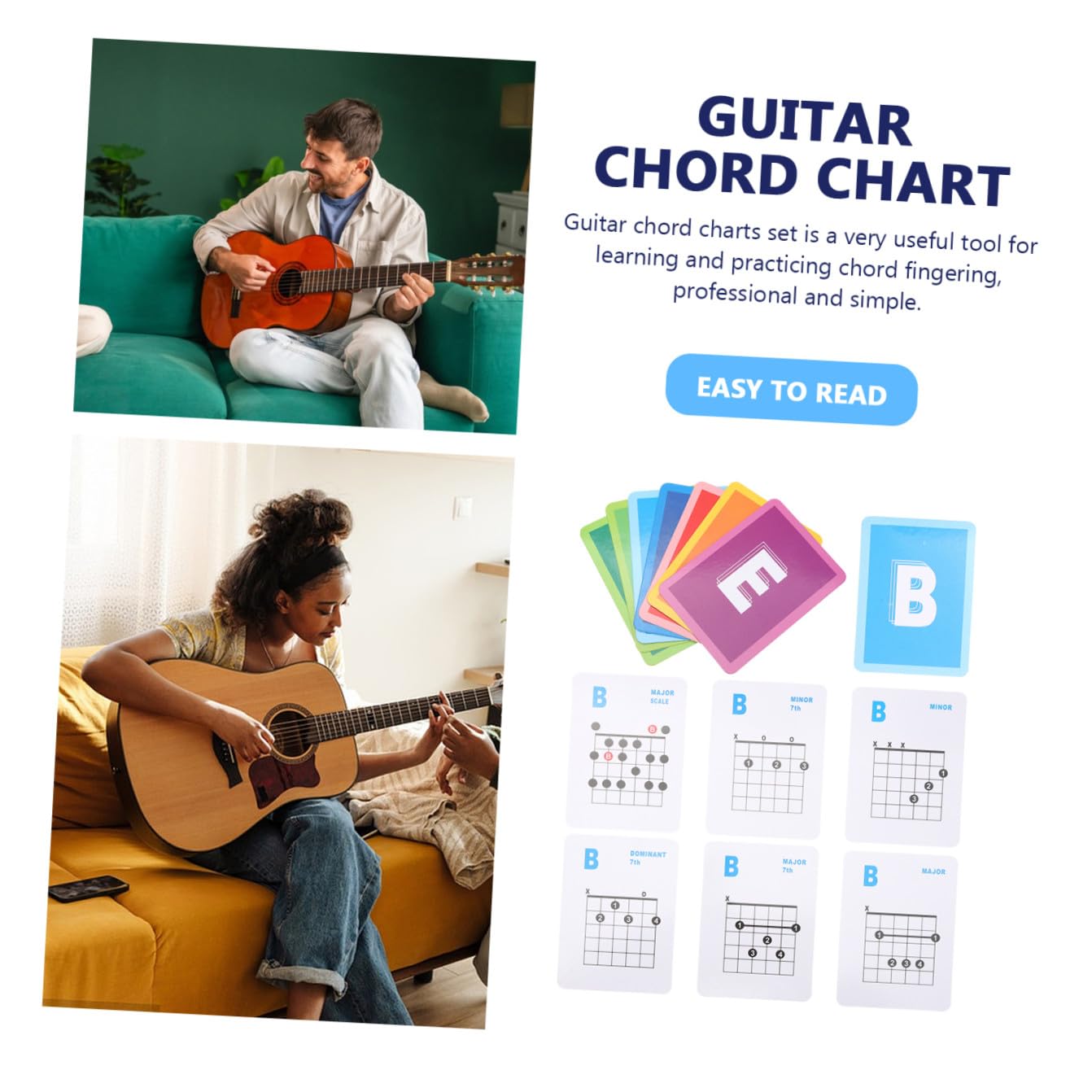 UPKOCH 147piezas Póster De Acordes De Guitarra Educativo Para Estudiantes y Profesores Diagrama y Duradero Para Práctica Rápida y Dominio De Acordes De Guitarra