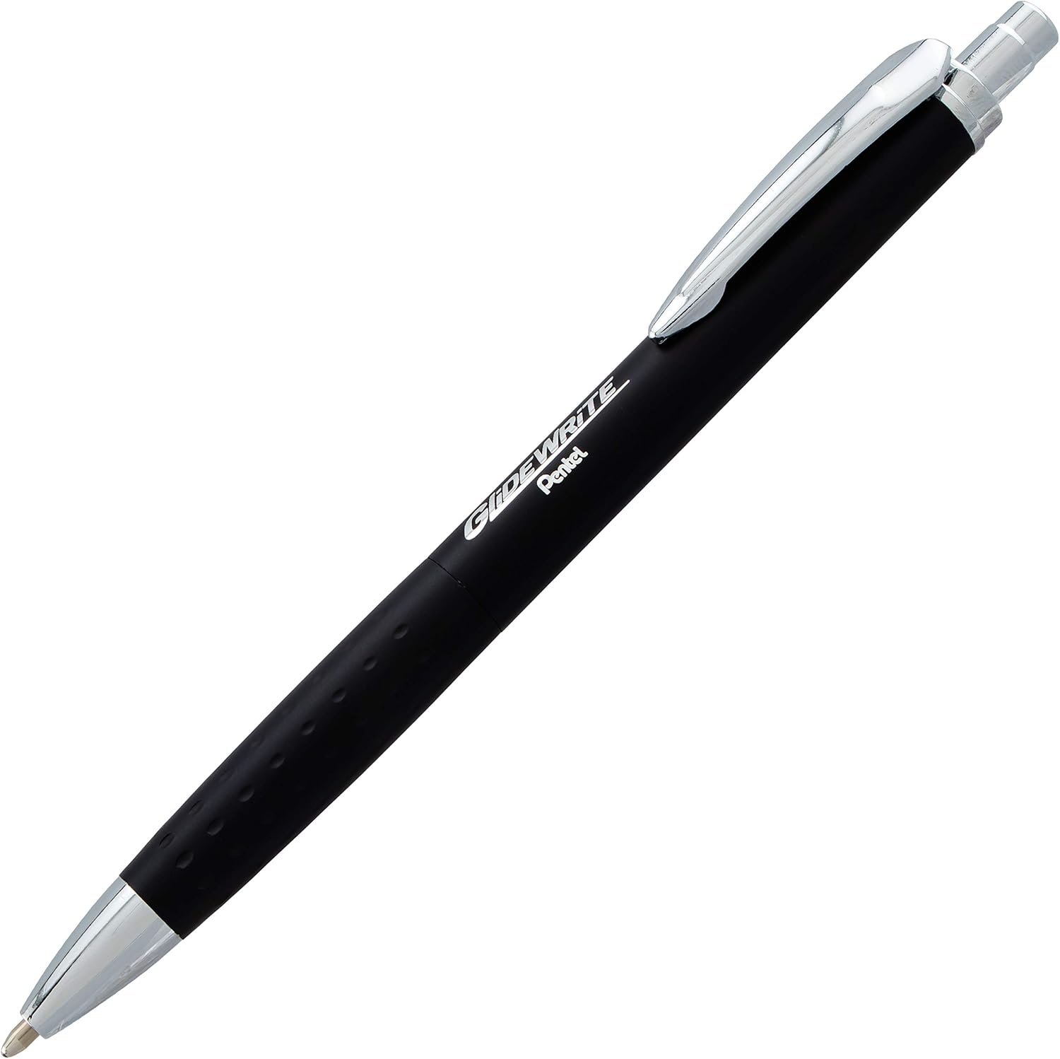 Pentel Glidewrite Executive Ballpoint Pen, (1.0mm) Medium, Black Metal Barrel, Black Ink, Pack of 1 (BX970ABP)