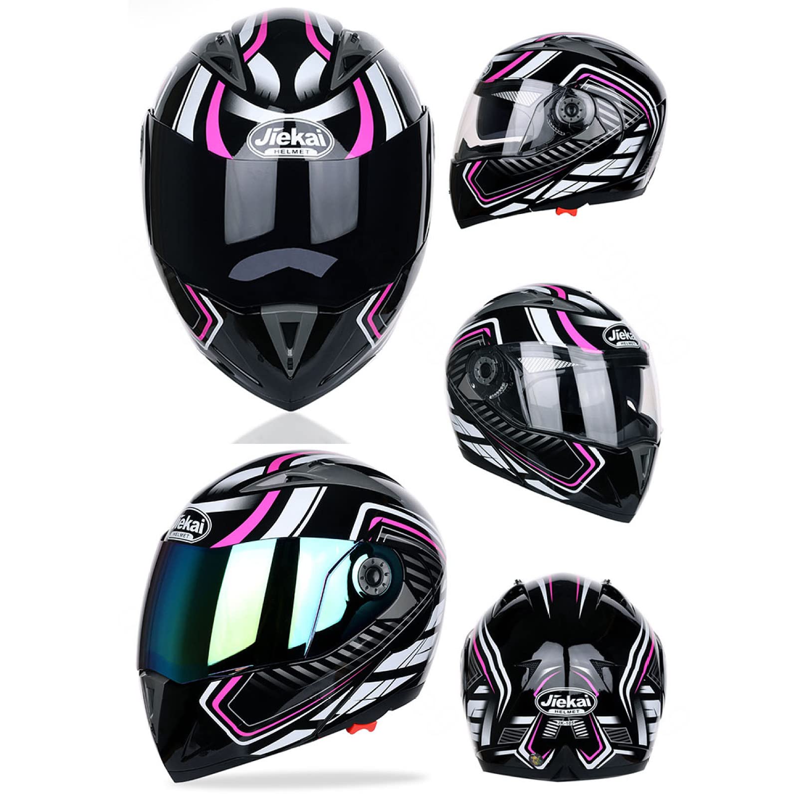 Kaski motocyklowe męskie Kask motocyklowy Flip Up Front Modułowy kask motocyklowy Kaski motocyklowe damskie Kaski motocyklowe Flip-Up Kaski motocyklowe damskie,black A-2XL（63-64cm）