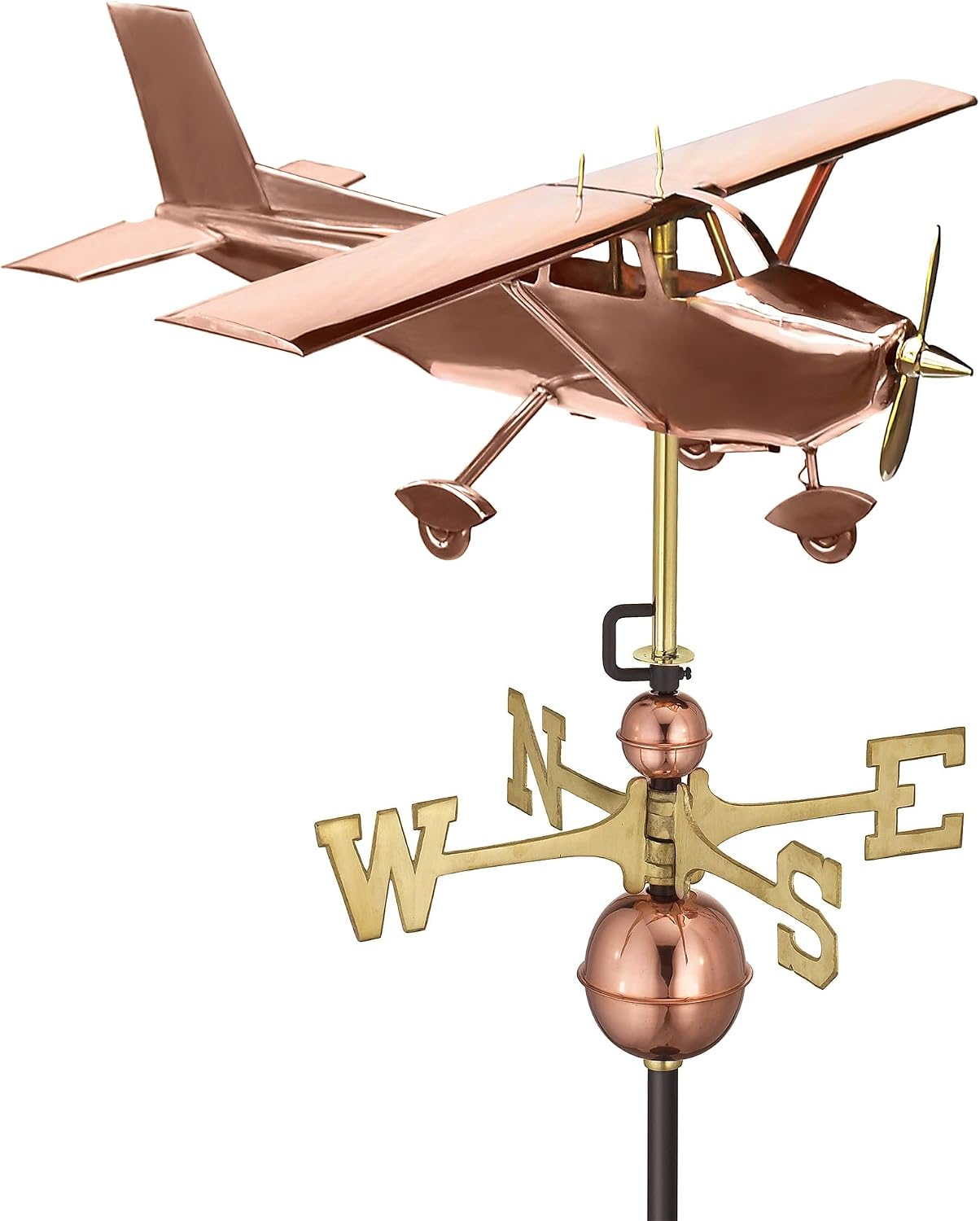 High Wing Plane Weathervane - Pure Copper by Good Directions