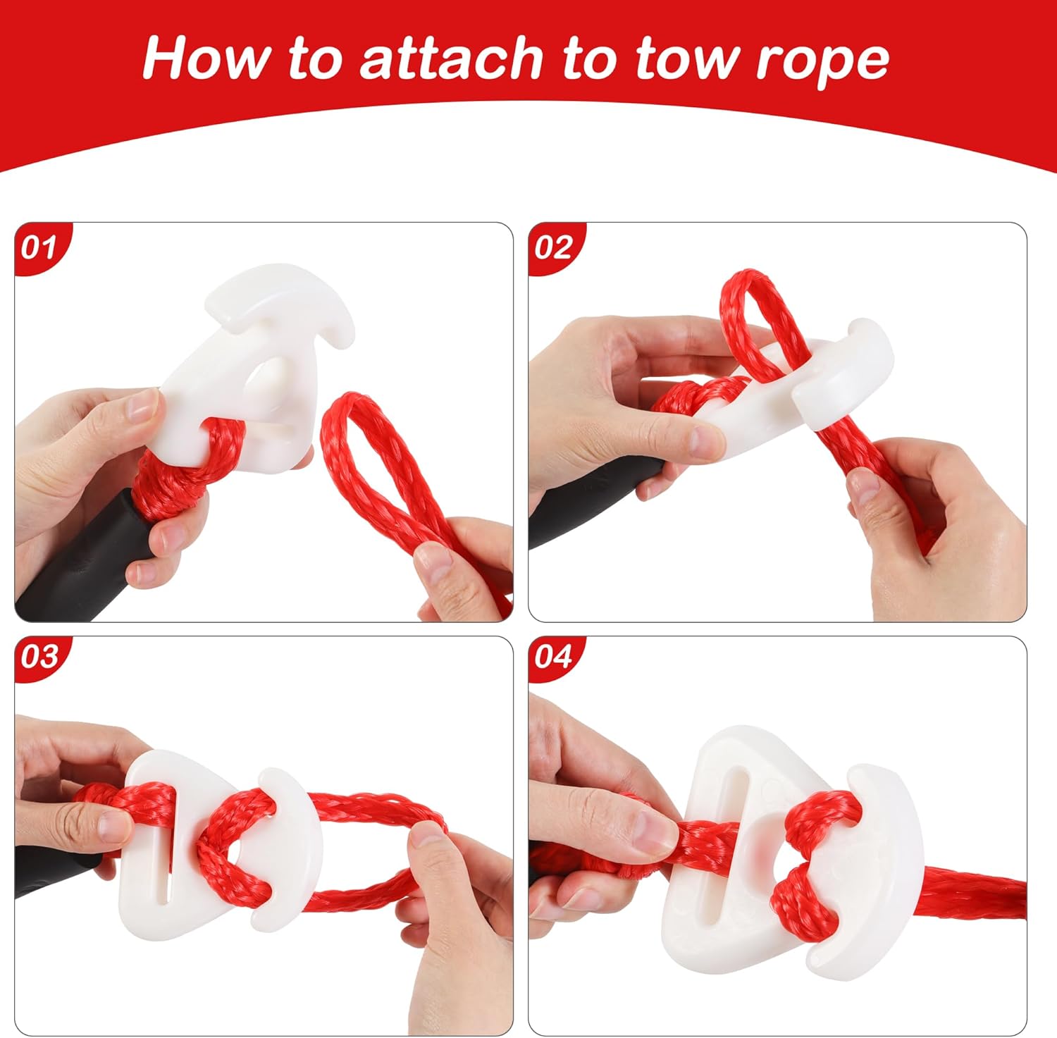 Self Centering Tow Harness for Watersports with Foat Ball, Heavy Duty Boat Tow Harness with 2 Permanent Antirust Stainless Steel Rider