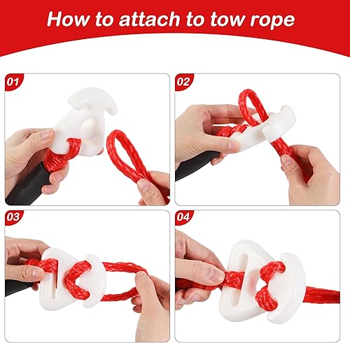 Miniatura 7 de Arnés de remolque autocentrante para deportes acuáticos con bola de espuma, arnés de remolque de barco resistente con 2 jinetes permanentes de acero