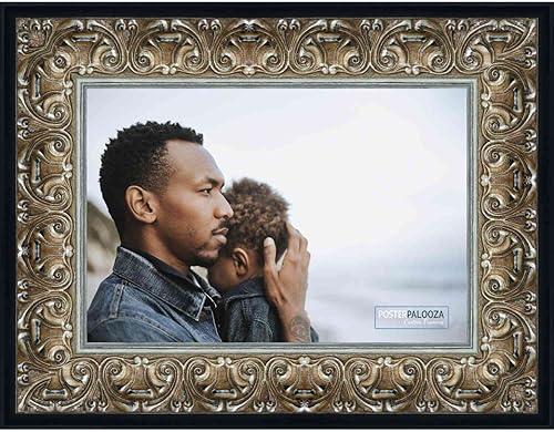 Miniatura 5 de Poster Palooza 28x20 Ornate Silver Complete Wood Picture Frame with UV Acrylic, Foam Board Backing, & Hardware