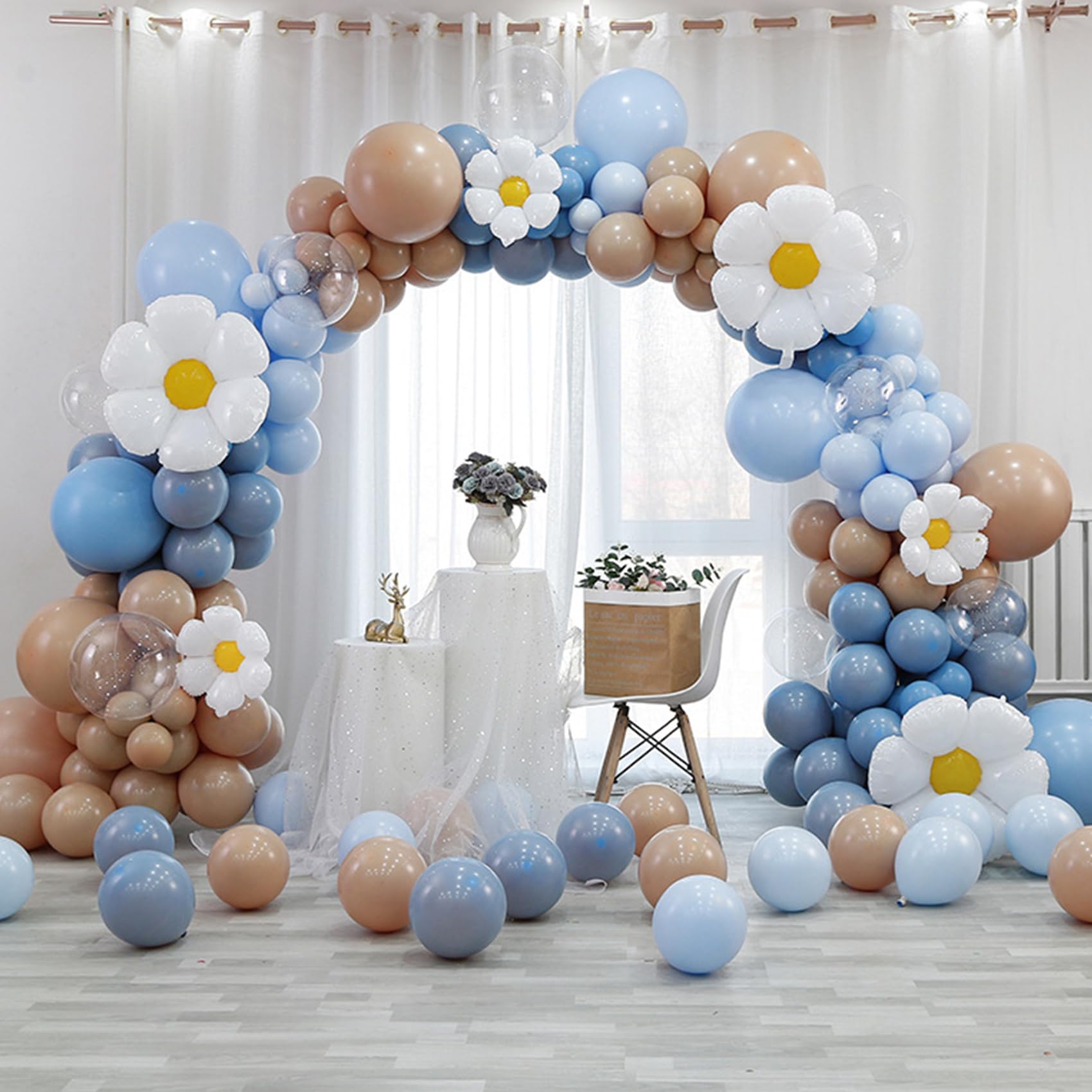 SANLIKE Wedding Arch Backdrop Stand & Balloon Arch Stand Kit with Base, 8.2FT x 8.2FT Square Metal Party Arch Stand with 2 x 8L Water Fill Bags, 8FT Height & 10FT Width Balloon Arch Frame with Base