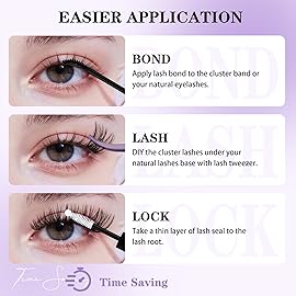Lash Clusters B05 D Curl 8-16mm DIY Eyelash Extensions 72 Clusters Lashes B&Qaugen Fluffy Individual Lashes Cluster DIY at Home (B05,8-16MIX)