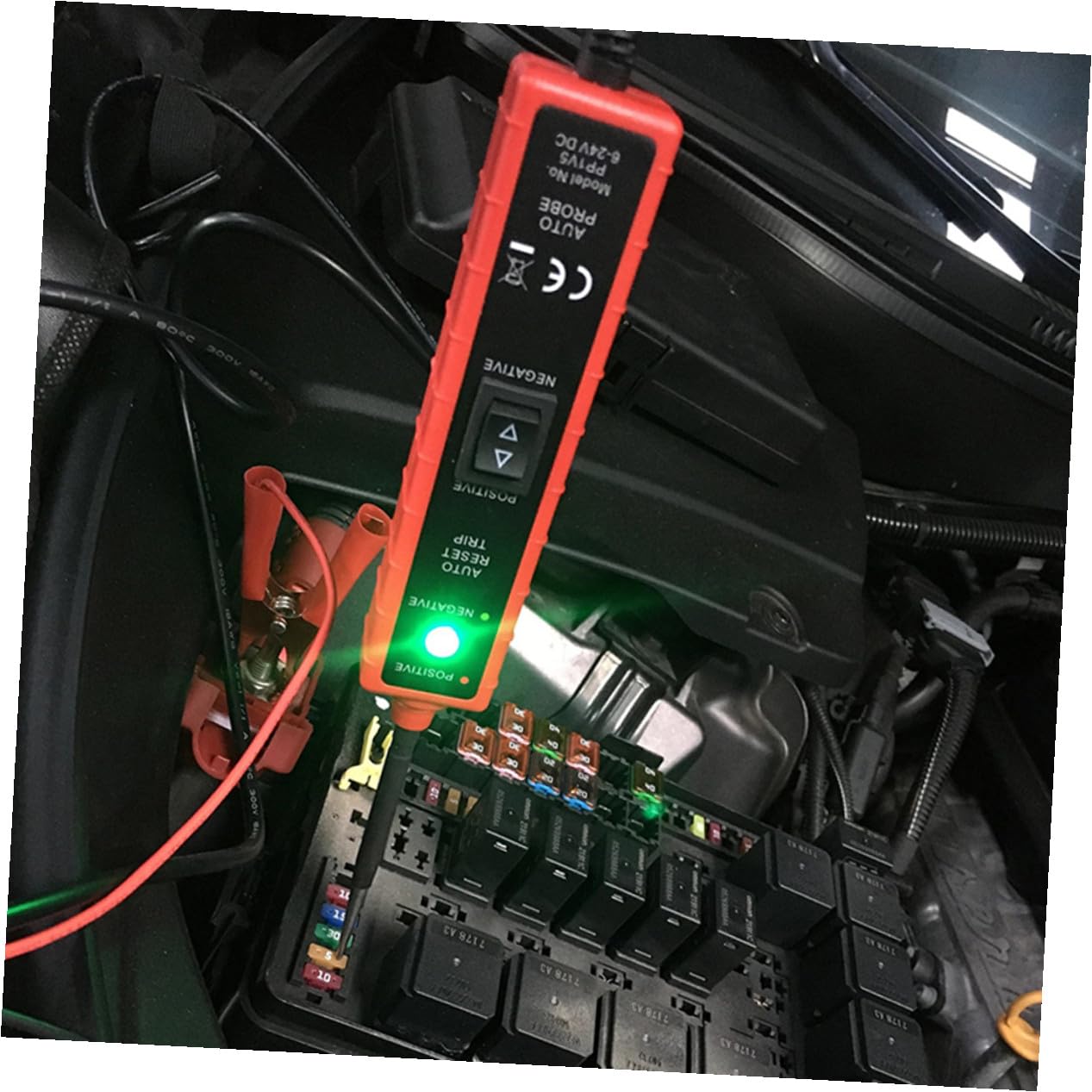 Probador Circuitos Automotrices con Pinzas Positivo y Negativo Tester Eléctrico para Diagnóstico y Localización de Fallos Sistemas Eléctricos de Vehículos Cable de Metros para