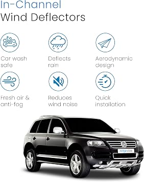 EdgeVisors Wind Deflectors VW Touareg MK1 5Dr SUV 2003-2009 4pc