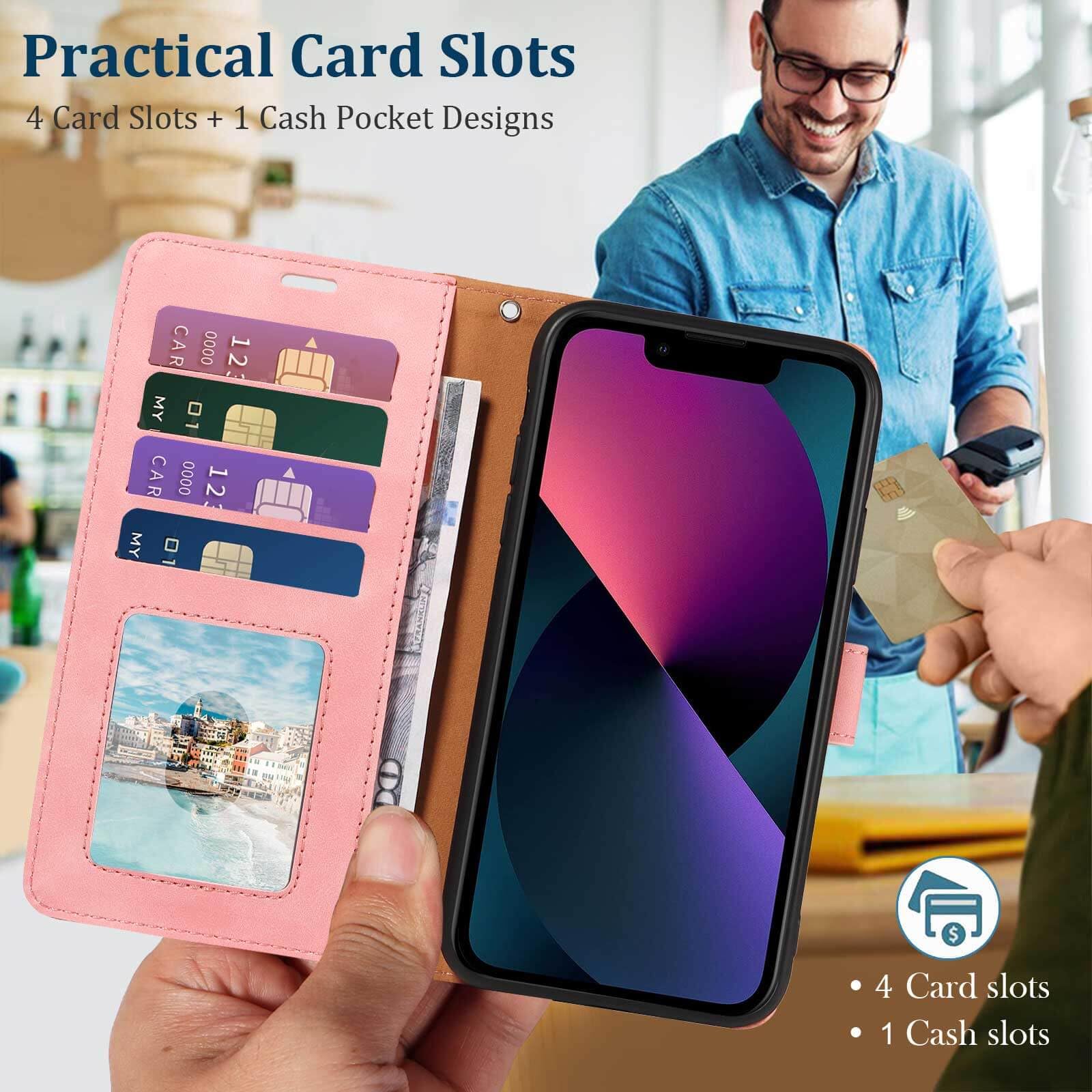 GOTOURED Wallet Phone Case for iPhone 13 Mini 5.4 inch - Image 2