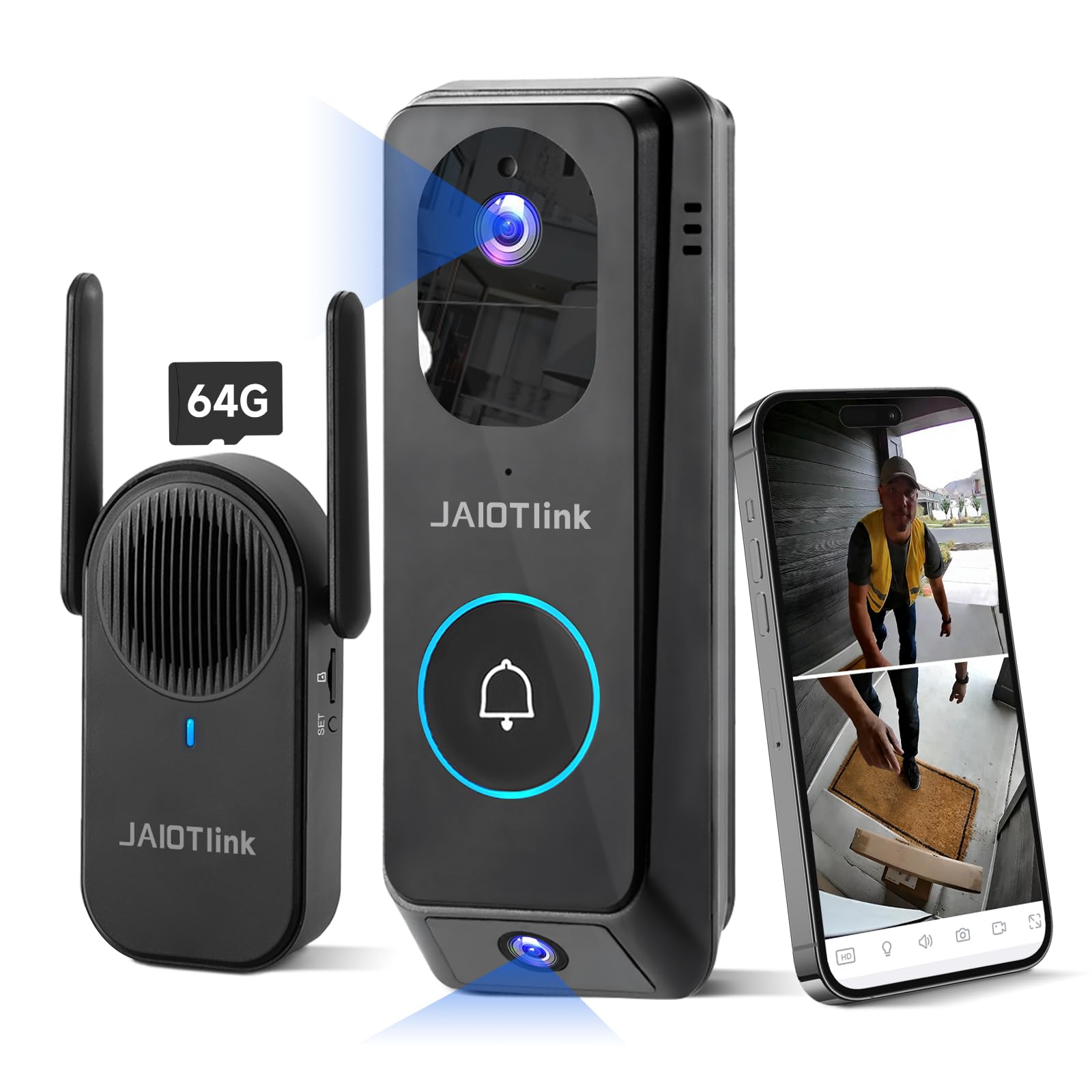 JAIOTlink 2K Dual Lens Video Doorbell