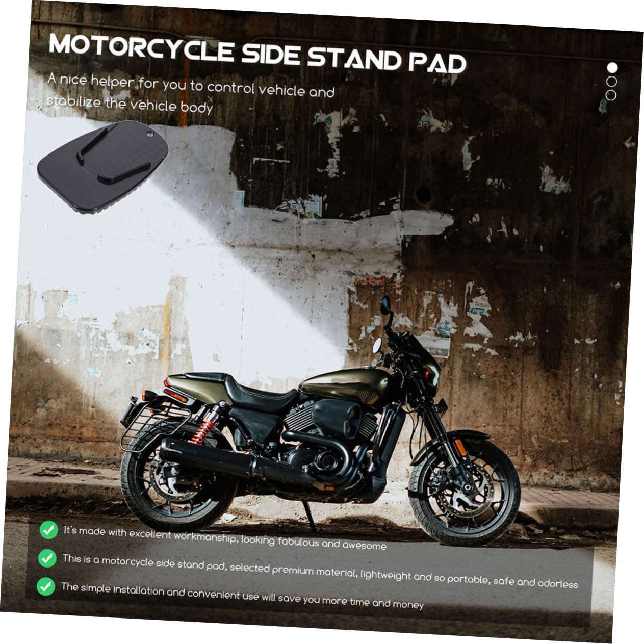 Alipis 8pcs Motorcycle Kickstand Pad Replacement Kickstand Pads Side Stand Support Plates for Motorbike Dirt Bike Stand Motorcycle Parts