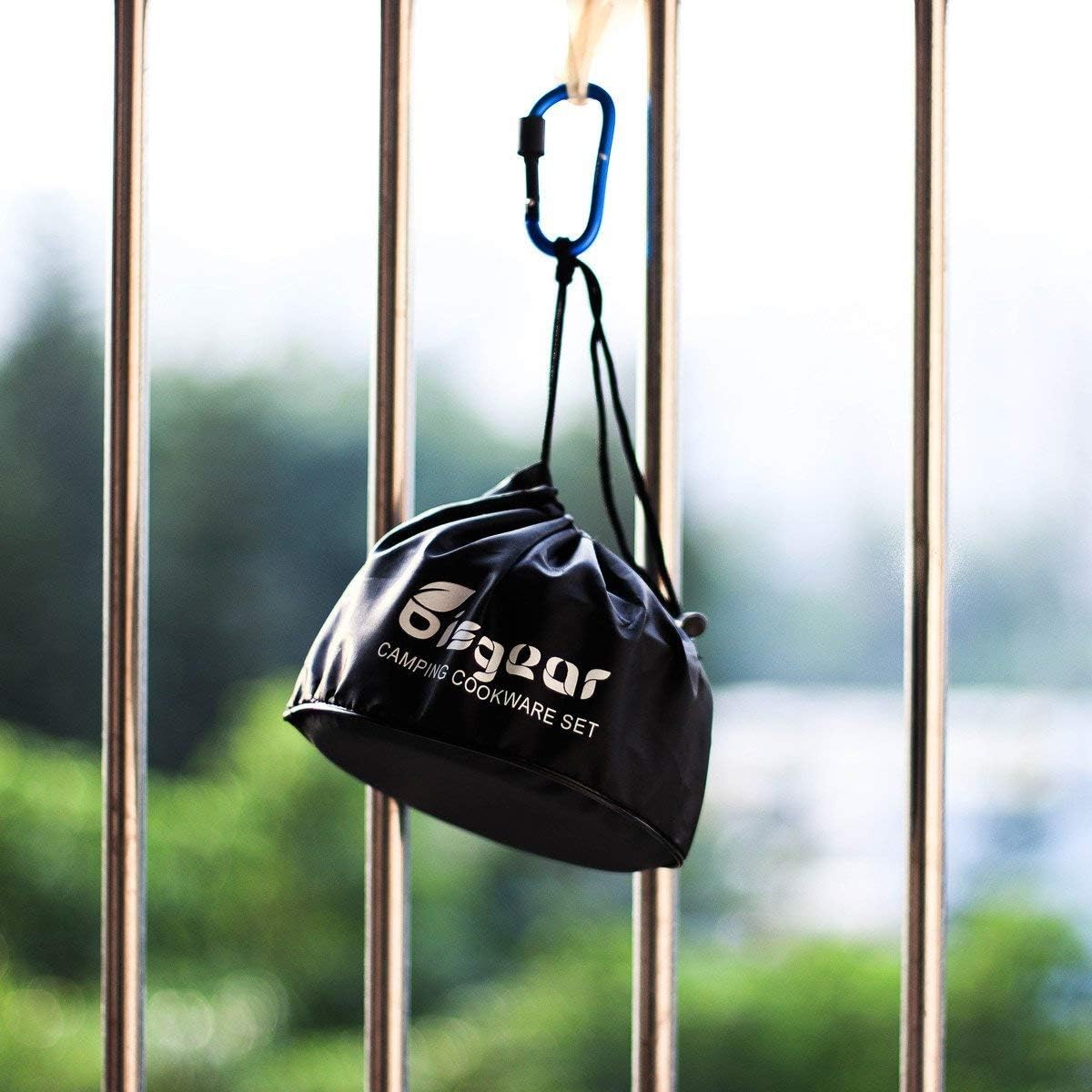 Bisgear 17pcs Camping Cookware Stove Carabiner Canister Stand Tripod Folding Spork Set Outdoor Camping Hiking Backpacking Non-Stick Cooking Picnic Knife Spoon Wine Opener : Sports & Outdoors