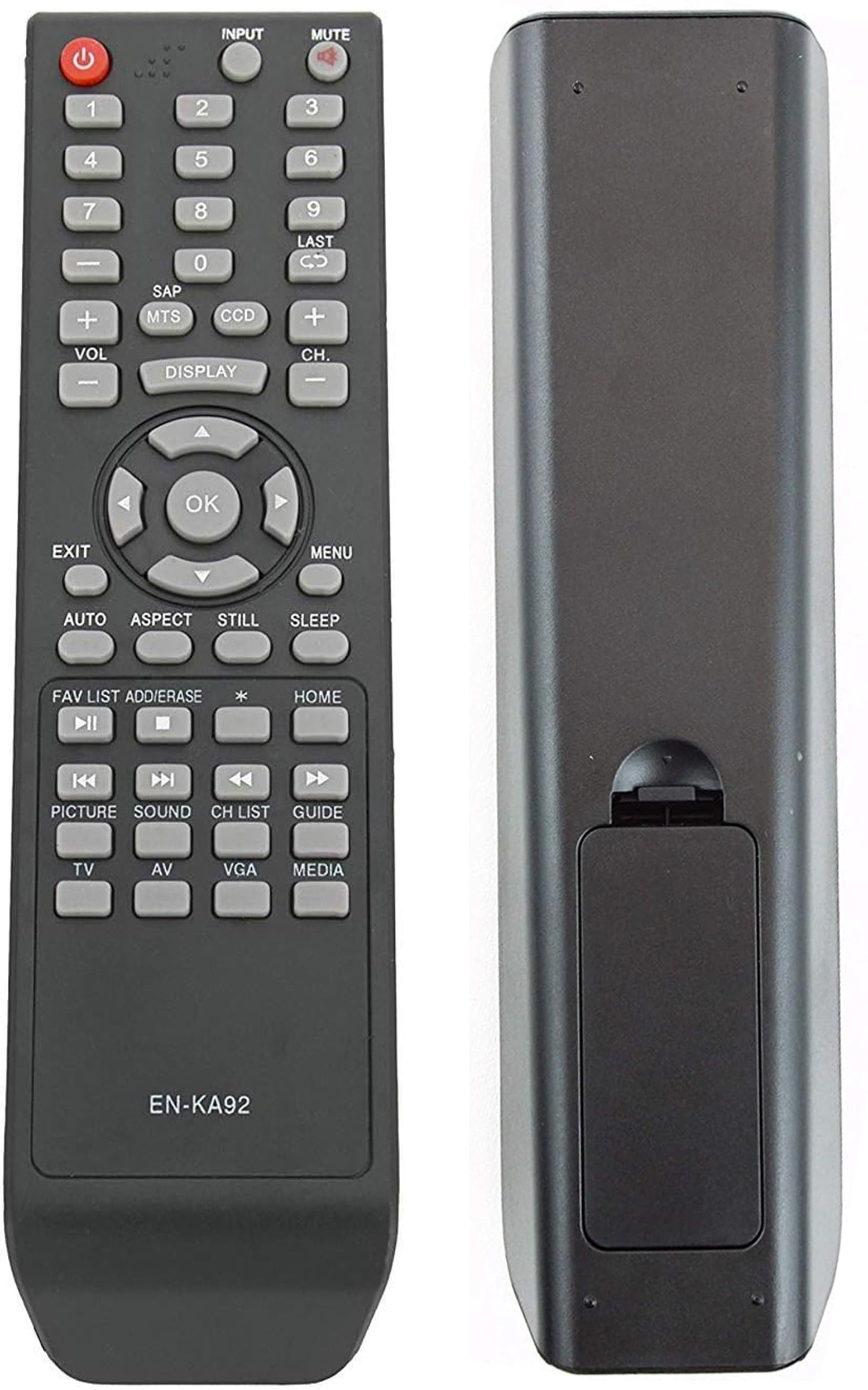 新しいen-ka92交換リモートフィットfor Hisenseテレビ32h3e 32h3?C 40h3e 40h3?C 32d37?32h3b1?32h3b2?40h3b Amazon.com: New EN-KA92 Replace Remote fit for HISENSE TV