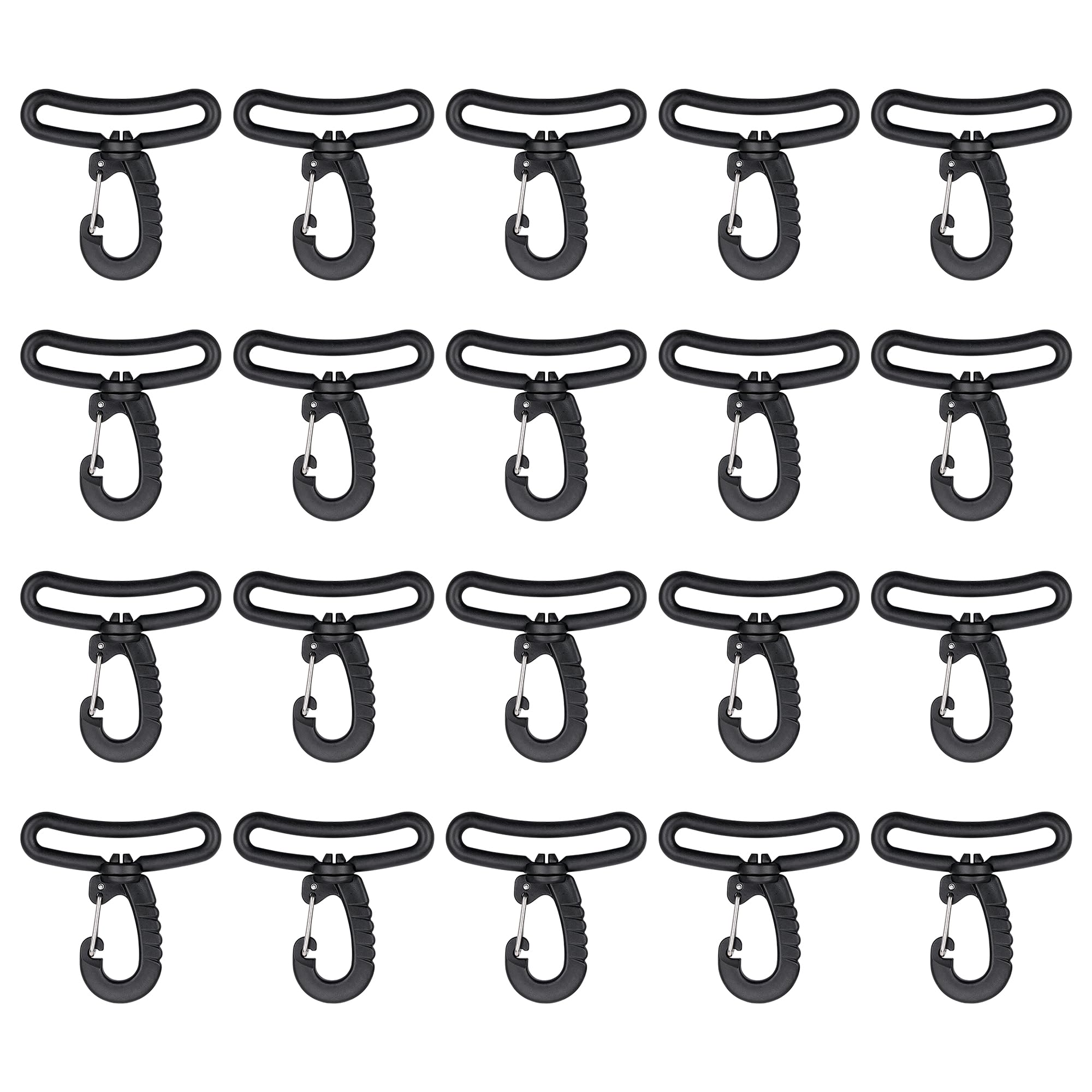 Trimming Shop Plastic Swivel Snap Hooks, 50pcs, 50mm, Black