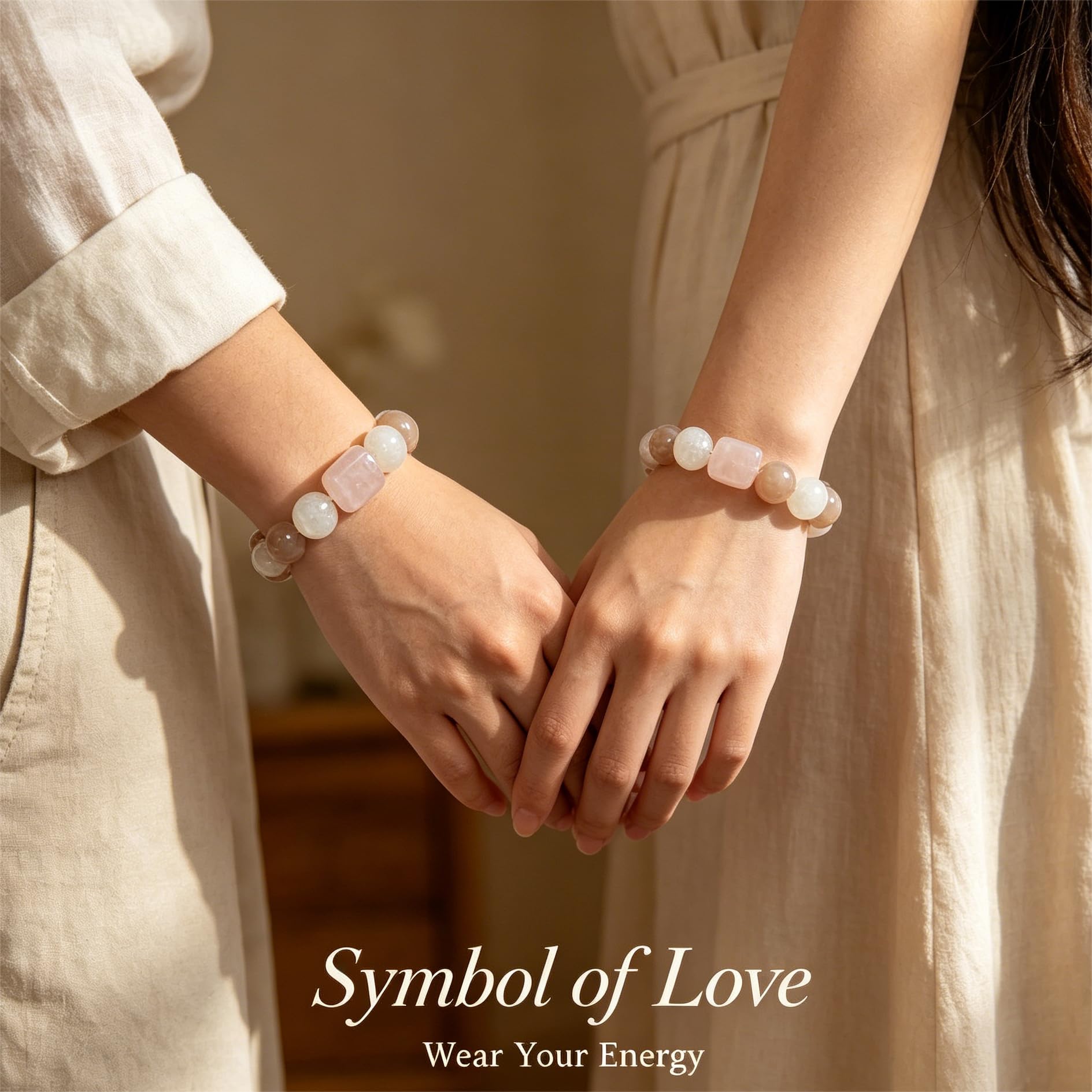 Bracciale Pietra Naturale Bracciale di Cristallo Personalizzato per Le Donne, Naturale Rose Quartz Perline Gioielli Fatti A Mano