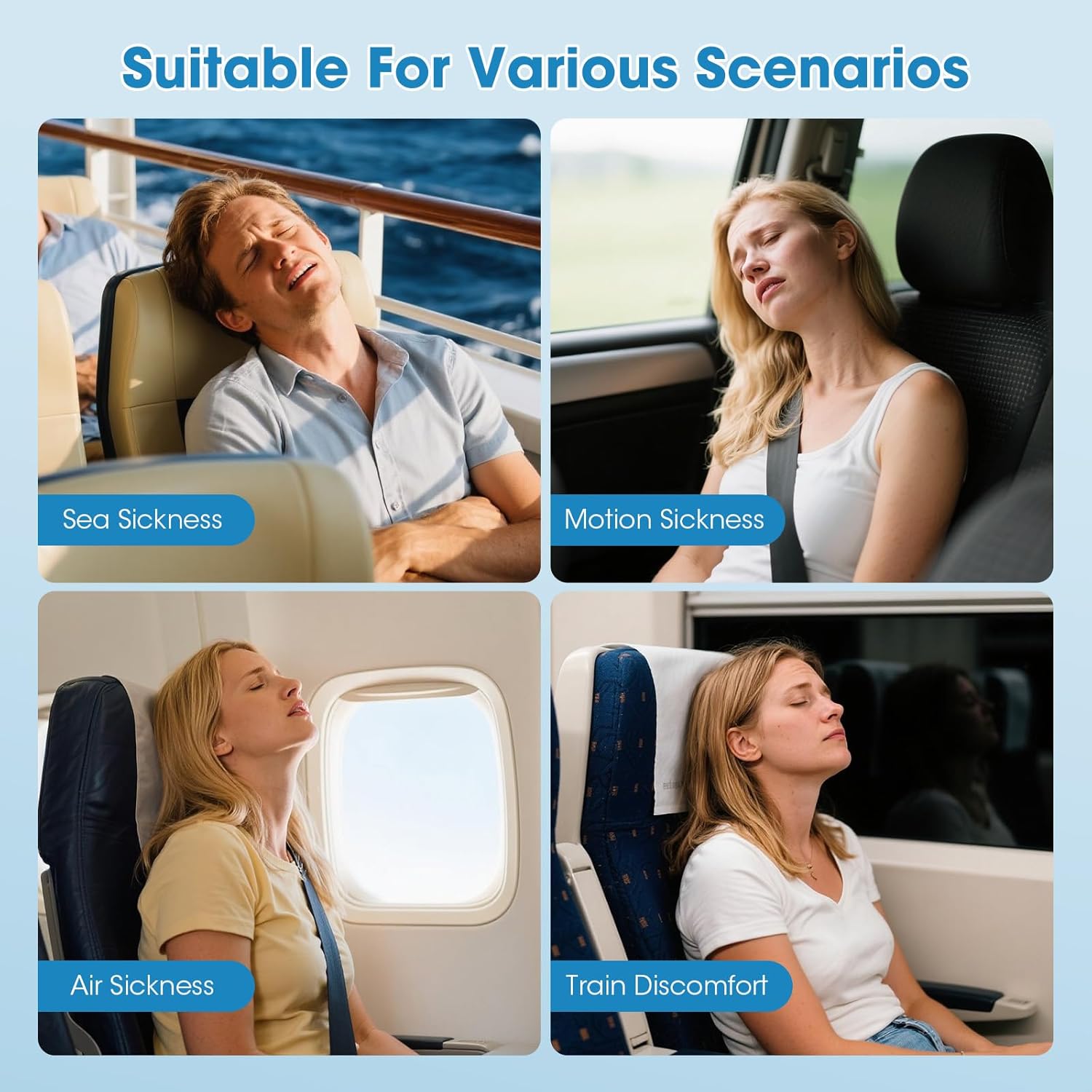 MQ Sea Sickness Patches for Cruise, 28 PCS Behind Ear Anit-Motion Sickness Agents for Travel, Non-Drowsy, 72H Long Lasting Fast Acting for Car, Airplane, Ship Rides