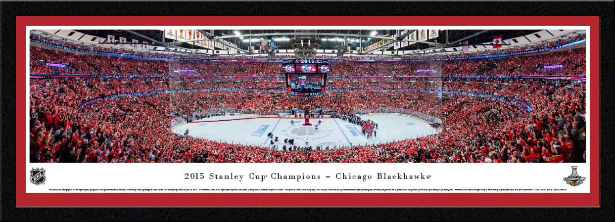 Blakeway Worldwide Panoramas, Inc. 2015 Stanley Cup Champions - Chicago Blackhawks - NHL Panoramic Poster and Wall Decor