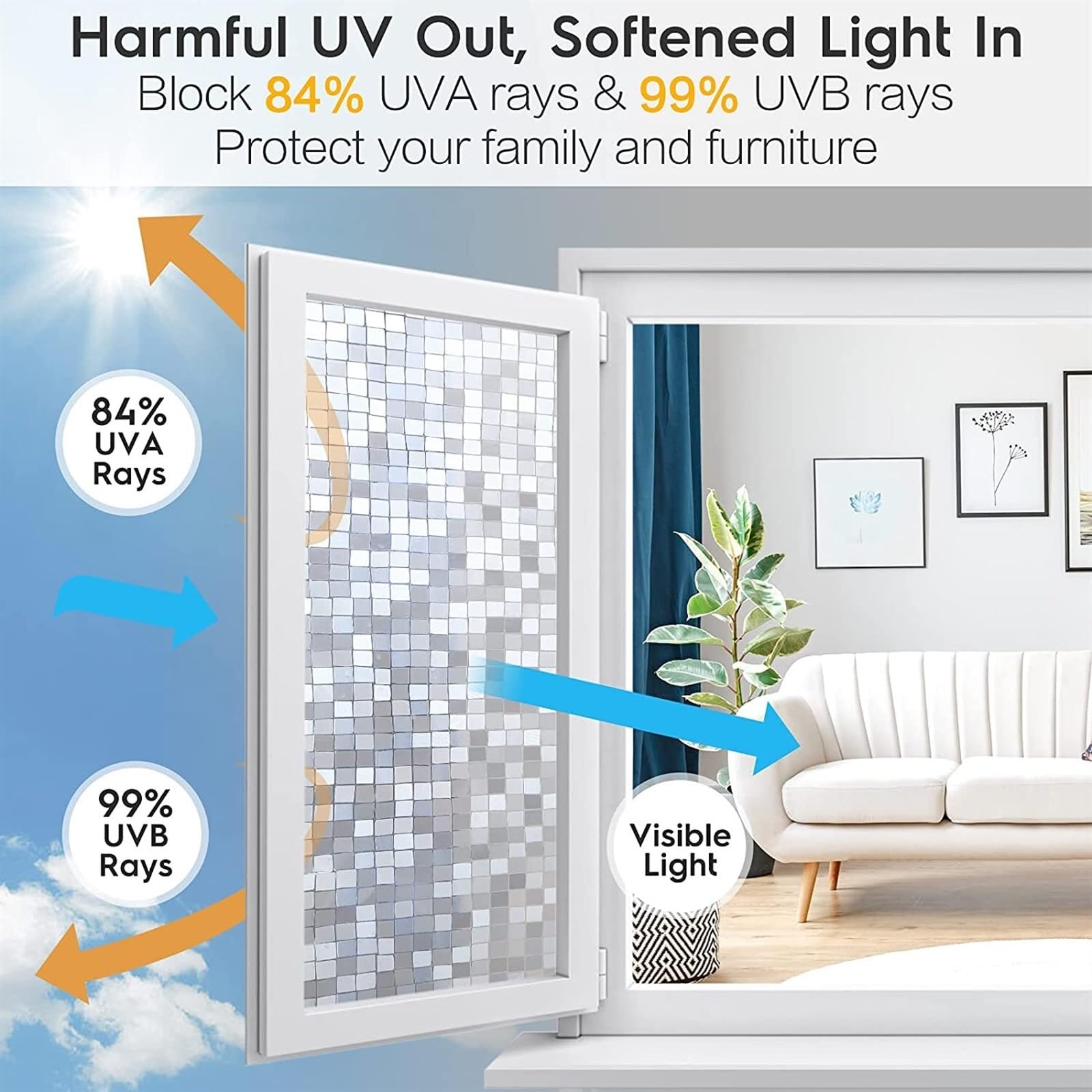 Pellicola per finestre decorativa statica con strumenti di installazione