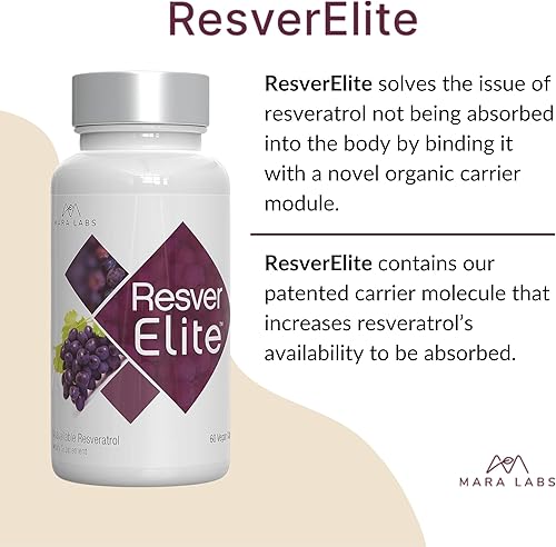 Miniatura 6 de Mara Labs ResverElite  Resveratrol biodisponible  Vegano, sin rellenos y sin OMG  60 cápsulas veganas