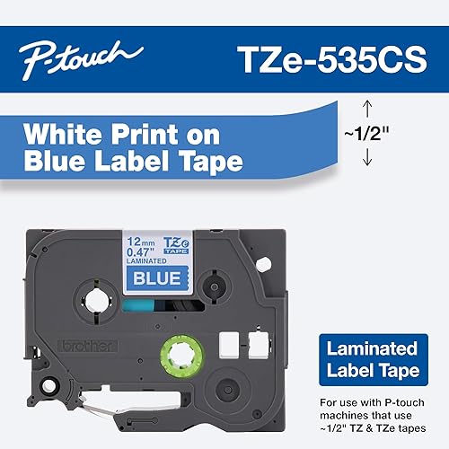 Miniatura 343 de Brother - Cinta de etiquetas laminadas P-touch M31, prémium, 0.47 pulgadas de ancho x 26.2 pies de largo, negra sobre transparente mate Negro sobre