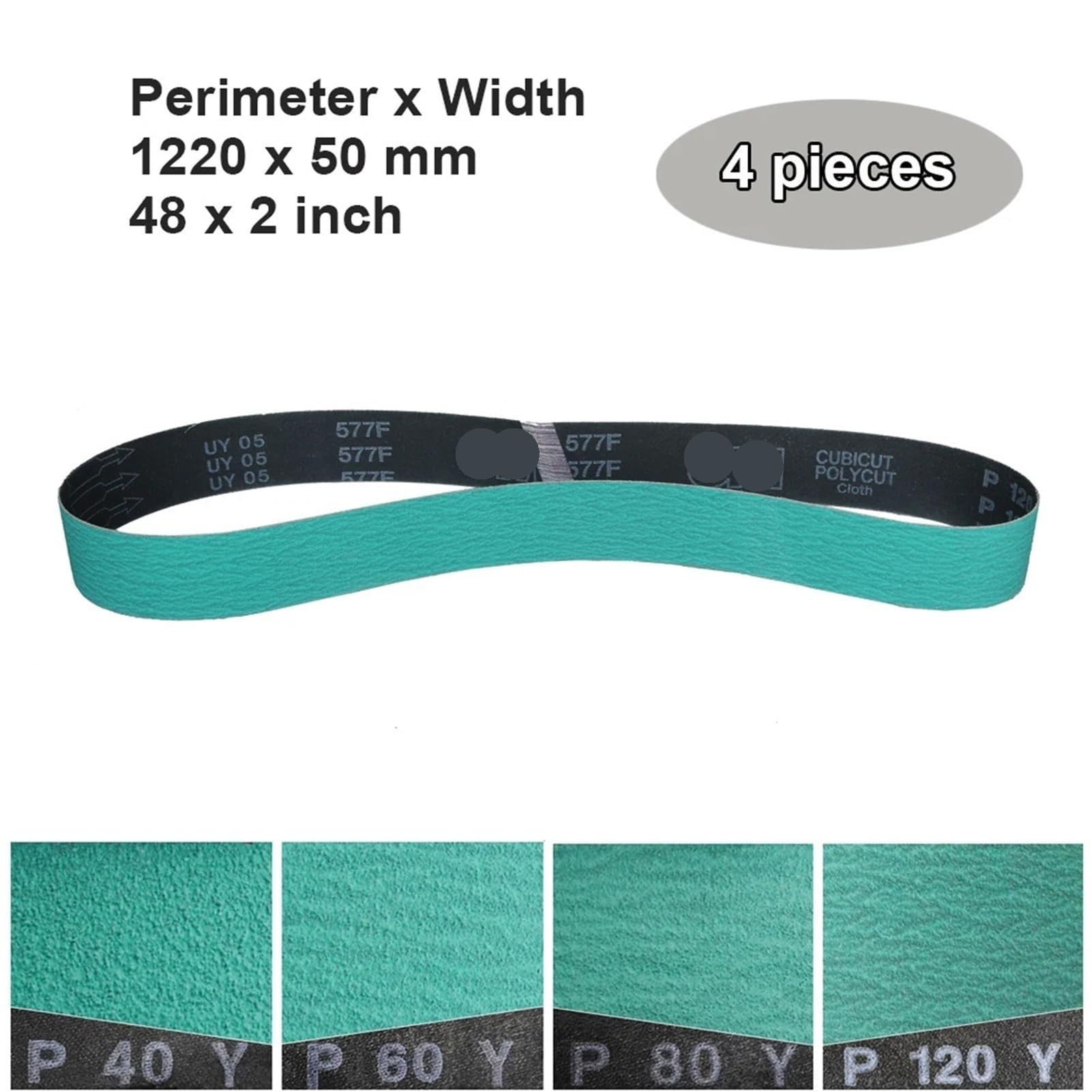 1 szt. taśm ściernych 1220 mm x 50 mm – 48-calowy pas ścierny AO z cyrkonii do drewna, metalu i innych materiałów(1220x75mmxP60)