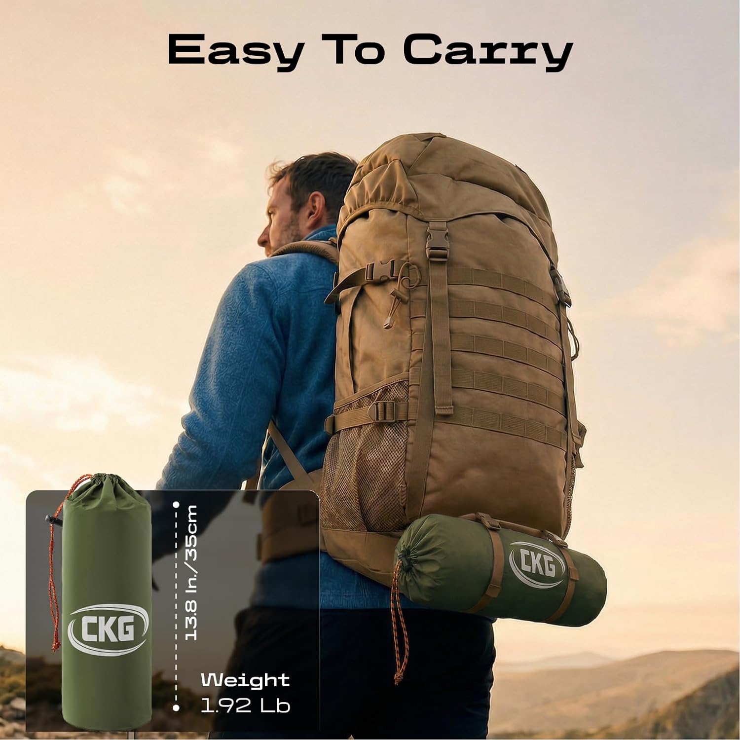 CKG Camping Sleeping Pad with Thermal Barrier, Ultralight Camping Mat 4in Thick with Pillow, Built-in Foot Pump Inflatable Sleeping Pad for Hiking Tent Road Trip Car Camp Travel Gear, Green