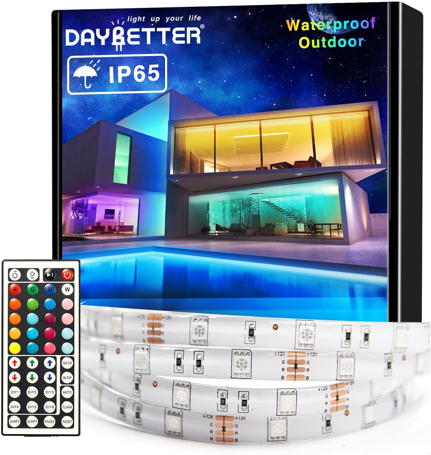DAYBETTER Waterproof Led Lights for Bedroom, 32.8ft (2