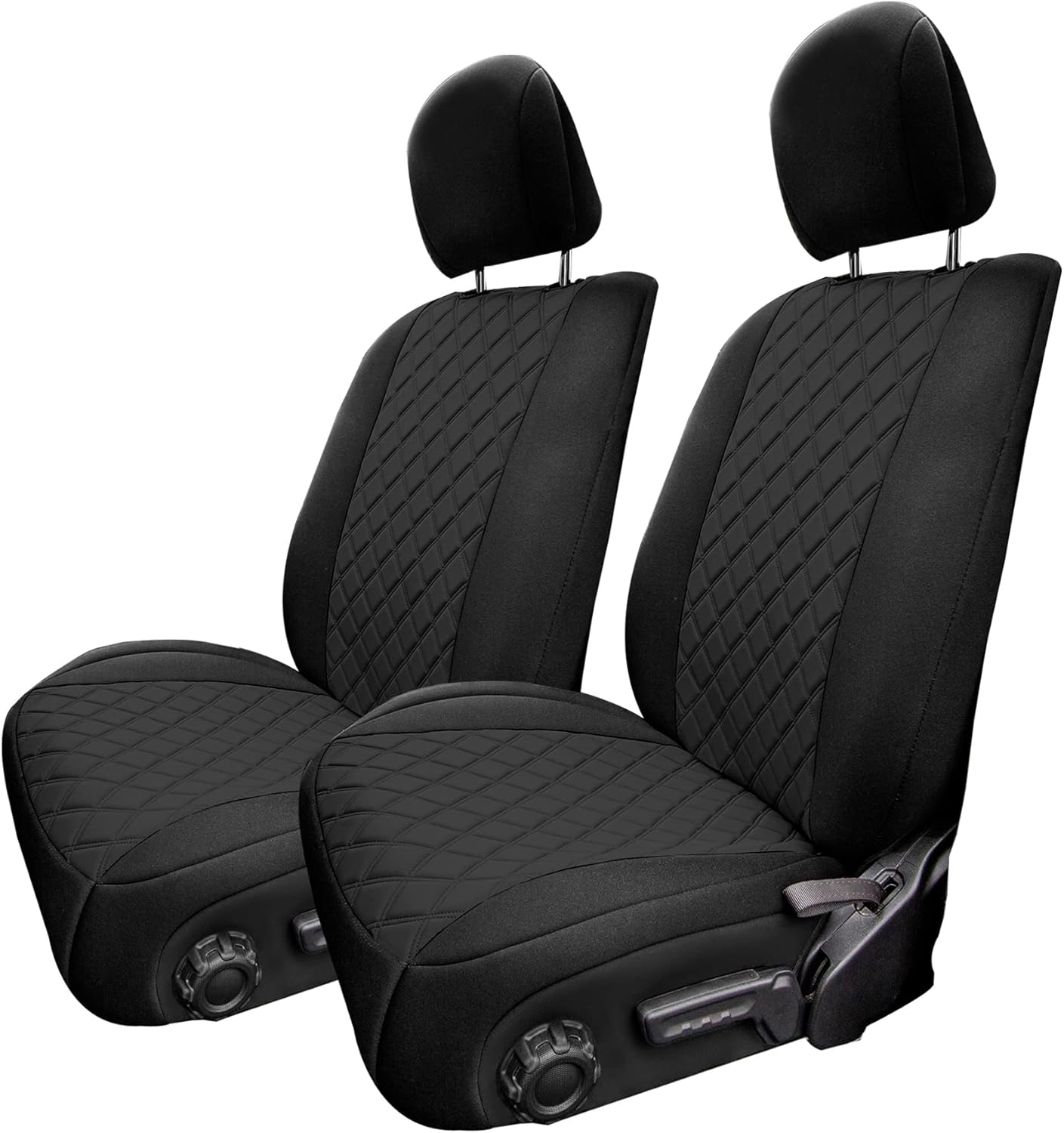 FH Group Custom Fit Car Seat Covers for Jeep Wrangler JL 4DR 2018-2024 Ultraflex Neoprene Waterproof Automotive Seat Covers Front Set Black