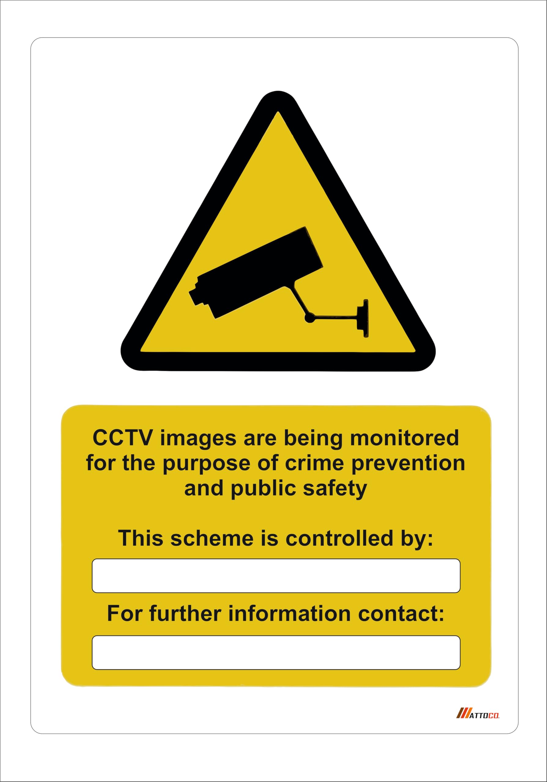 CCTV Warning Signs - 2 x 'CCTV in operation' and 1 x 'CCTV images monitored' - Size A4 - Data Compliant GDPR CCTV Sign - Semi Rigid sign - Image 2