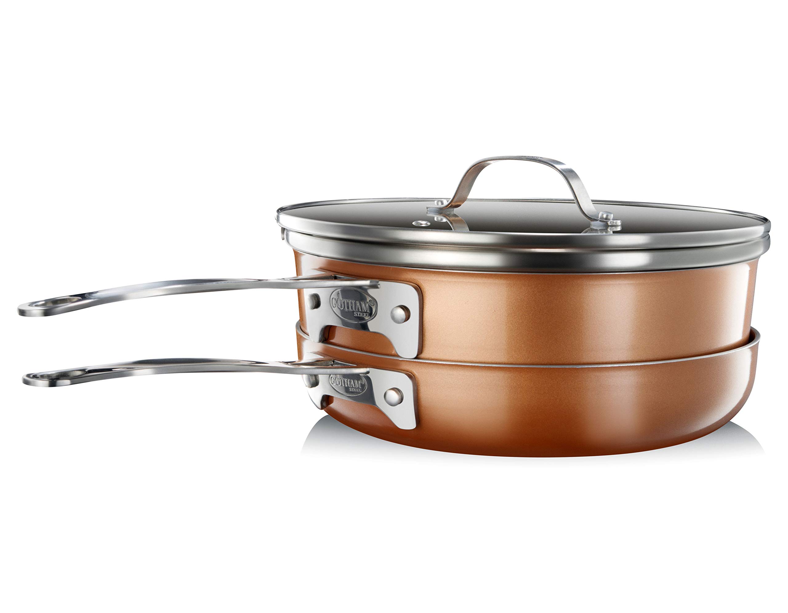 【新品未使用】ゴッサムスチール Stackmaster 調理器具 3点セット Amazon.co.jp: Gotham Steel スタッカブルフライパン調理器具3点セット