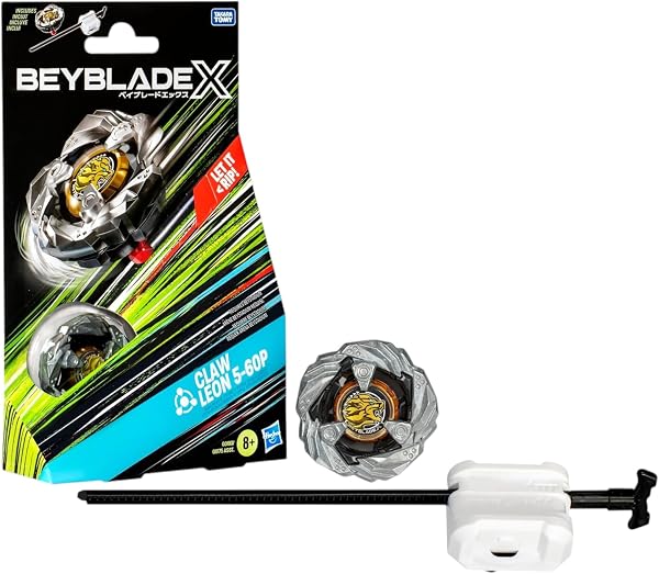 Beyblade X Claw Leon 5-60P Starter Pack Set with Balance Type Right-Spinning Top and Launcher; Battling Top Toys for 8 Y