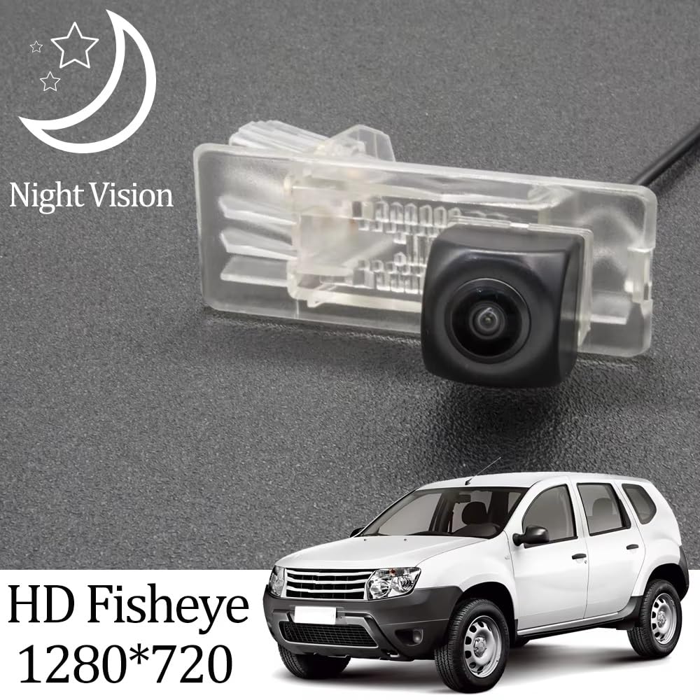HD 1280 * 720 rybie oko zamiennik monitora parkowania do Duster 2009 2010 2011 2012 2013 2014 2015 2016 2017 2018 kamera zapasowa (Cam 4.3 LCD Wireles) (kamera z 5 LCD)