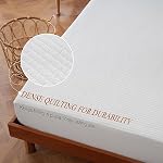 YOUR MOON Matelas de laine naturelle Pad Queen – 200GSM Matelas de laine australien biologique Topper, matelassés matelassées 16" Poche profonde, couverture en coton hypoallergénique (blanc)