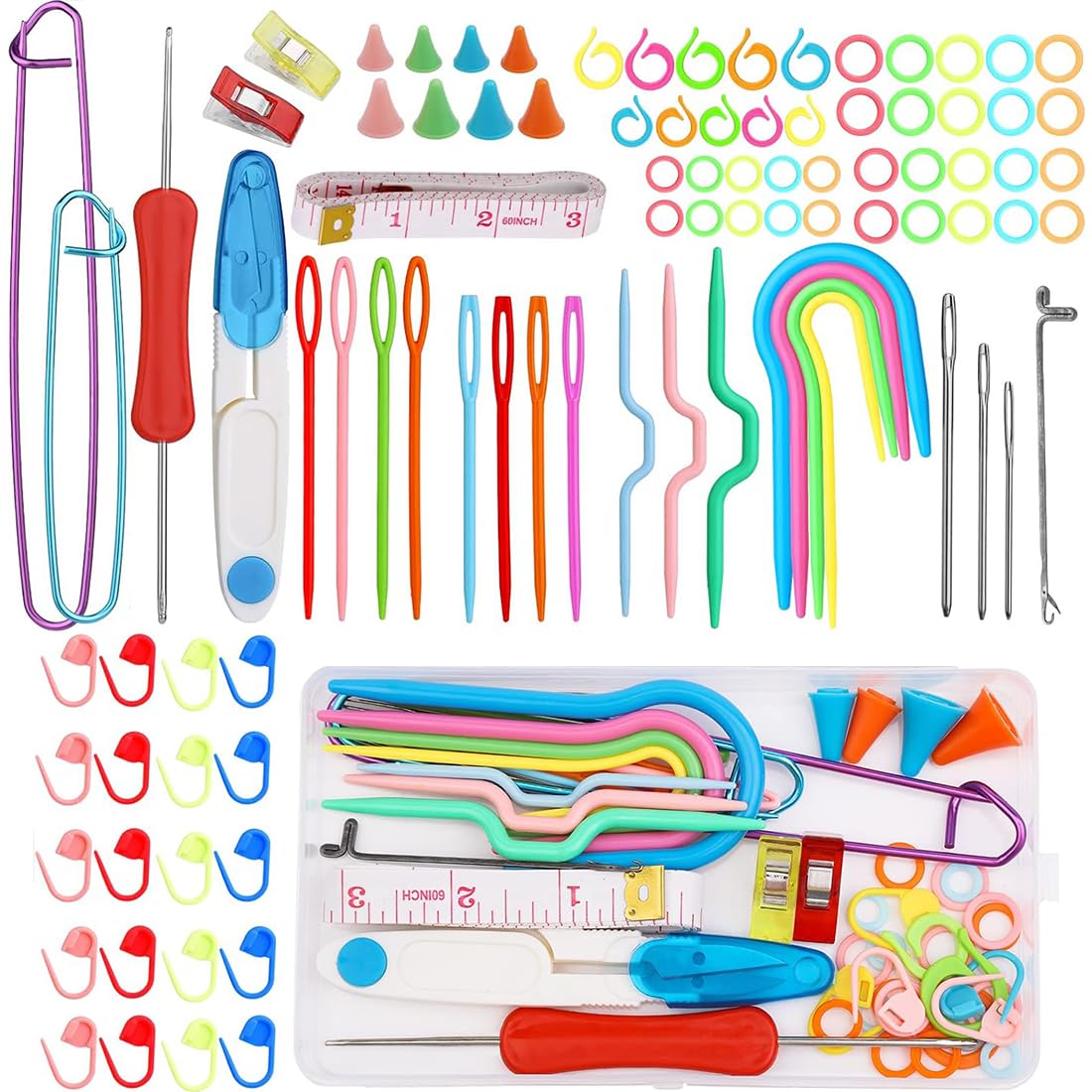 Kit Complet d'Accessoires de Tricot Bangbobi - 91 Pièces avec Boîte de Rangement