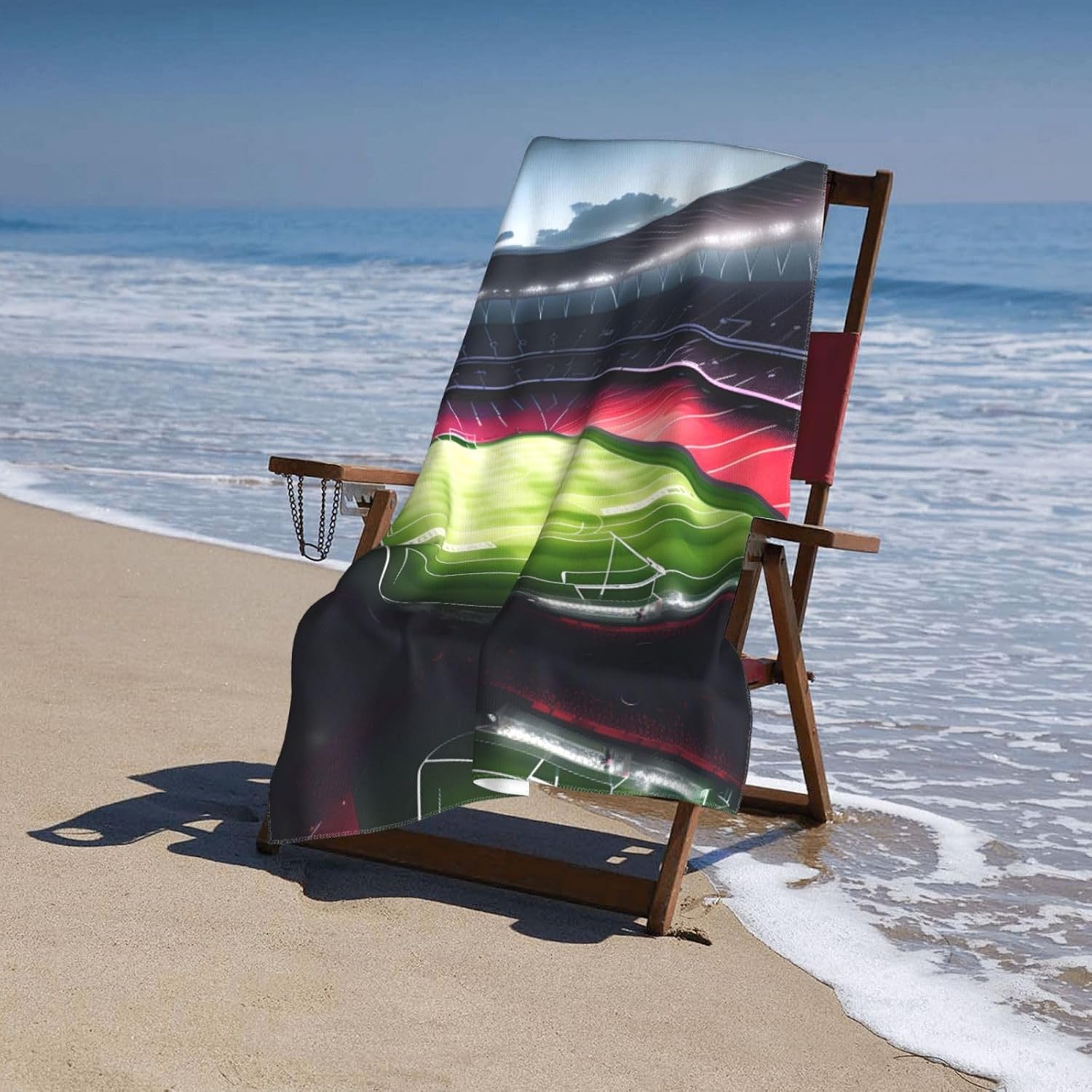 Stadium Football Satdium Field Light Night Microfiber Beach Towels, Sand Free Beach Towel, Quick Dry Beach Towel, Large Towels for Adults