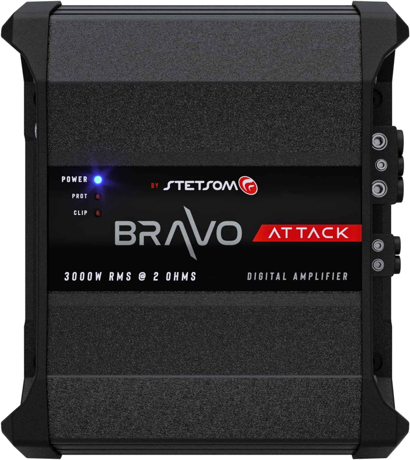 Bravo Attack 3000 2 Ohm Mono Car Amplifier, 3000.1 3K Watt RMS, 2 Ohm Stable Car Audio, Full Range HD Sound Quality, Crossover & Bass Boost, Car Stereo Speaker MD, Smart Cooler