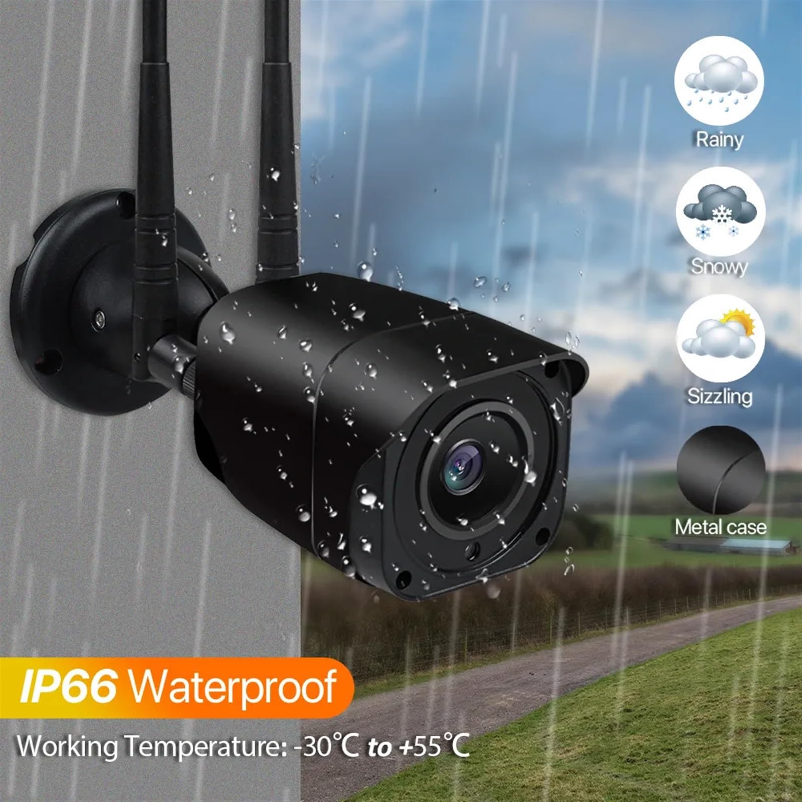 Kamery Monitoringu, Kamera IP na kartę SIM 4G 5MP HD GSM Bullet kamera bezpieczeństwa zewnętrzna metalowa obudowa kamera nadzór CCTV P2P(WIFI Add 32G)