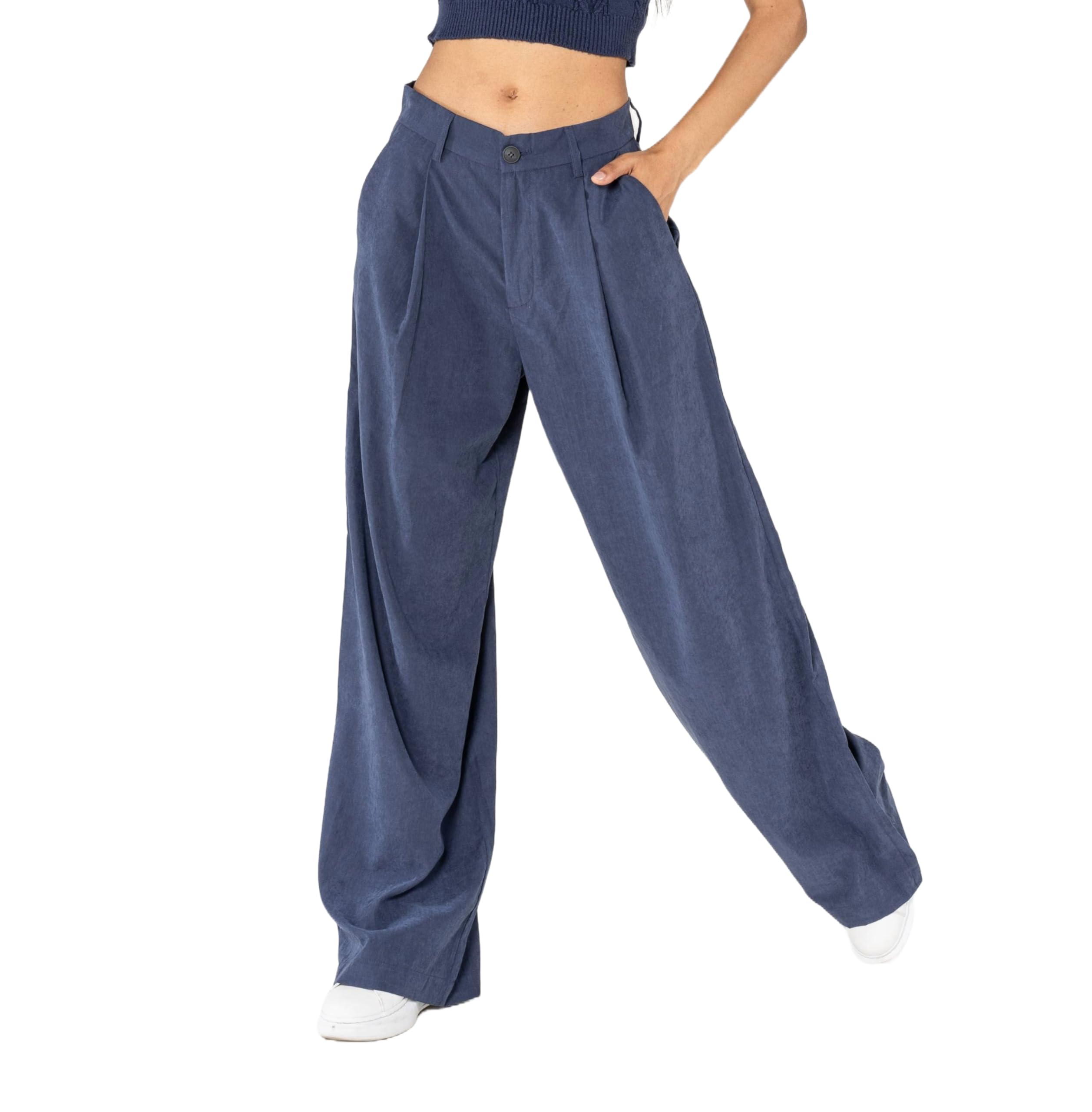 Nina Carter K901 Pantaloni da donna eleganti larghi – Pantaloni da palazzo fluenti tessuto leggero gamba larga pantaloni da inizio stagione