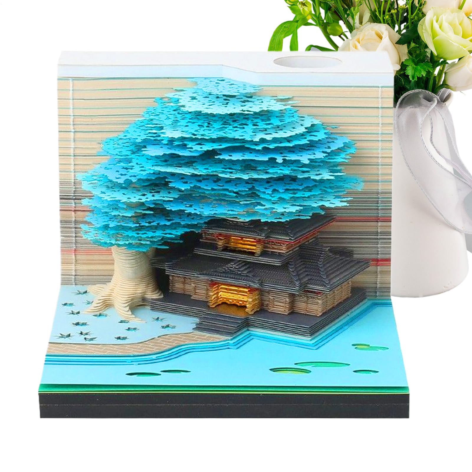 Calendario 3D 2026 Blocco Note Artistico A Strappo Luminoso Con Memo | Calendario Scultura Di Carta In Classe, Casa, Per Insegnanti, Durante Gli Spostamenti, In Vacanza E Per L'Allenamento