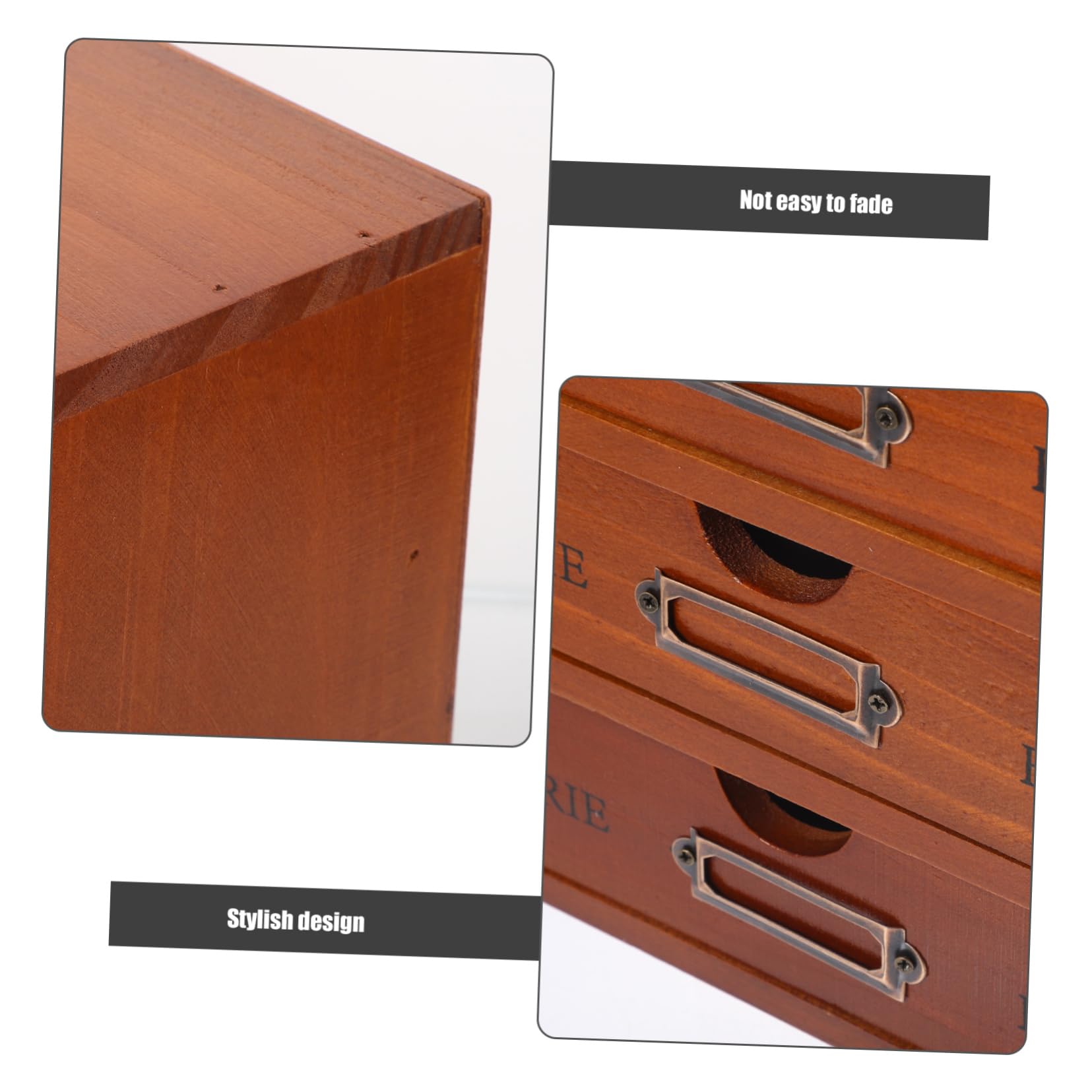 Garneck Organizzatore da Scrivania per Mantenere L'ordine in Legno Marrone 3 Cassetti Soluzione Compatta per Accessori, per Camere da Letto e Bagni