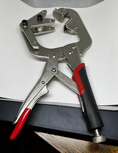 Miniatura 7 de Xiao & Dao Pro Abrazadera de bloqueo de pepe, 10 pulgadas Esta abrazadera con almohadillas giratorias en forma de V para sujetar tuberías y tubos
