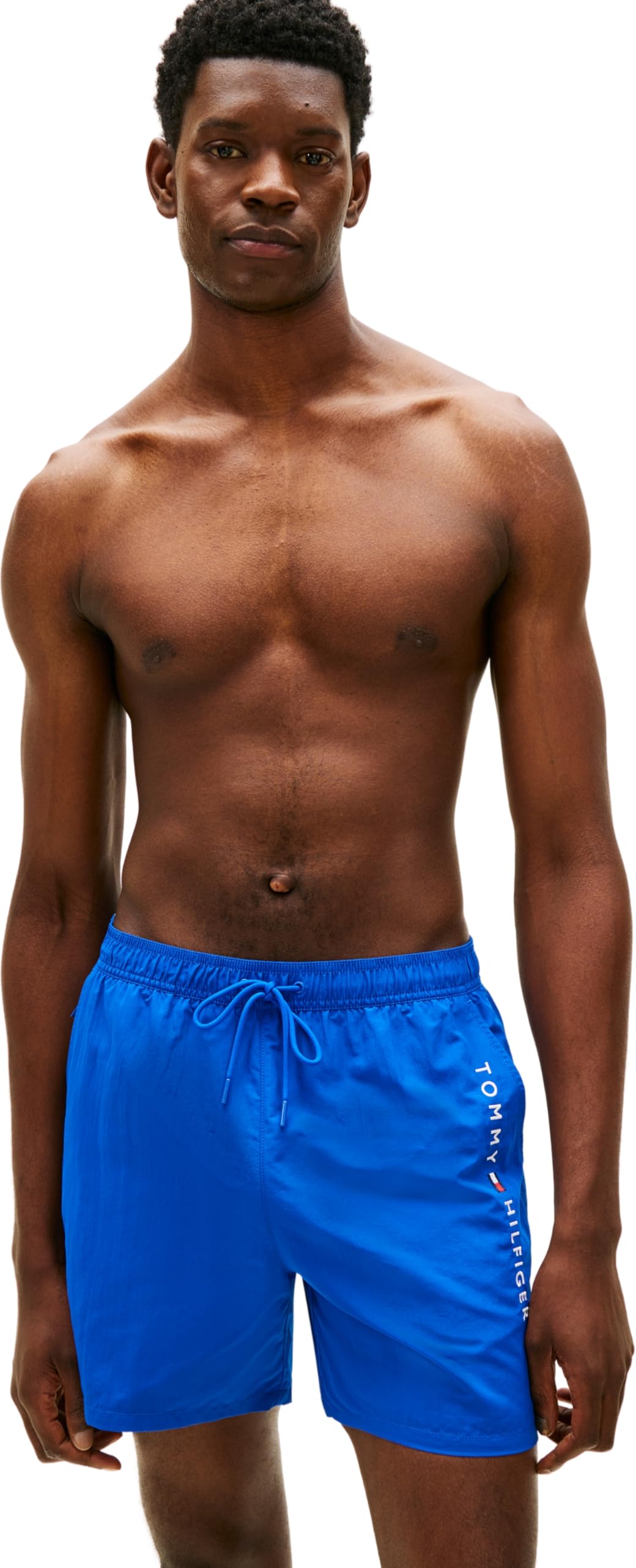 Tommy Hilfiger Men’s Swim Shorts Medium Drawstring with Zipped Pocket, Blue (Regal Blue), S