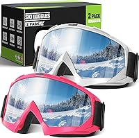 OXG Ski Snowboard Goggles Men Women UV Protection OTG 2-Pack Adult Youth Durable Winter Snow Sports Gear