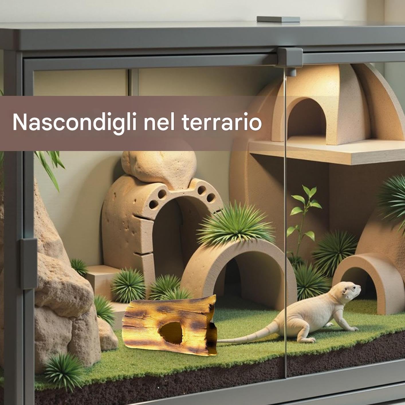 Generico Grotta Per Tartarughe Decorazione Rampicante Con Piccoli Fori | Grotta in Resina per Rettili, Rifugio Tartarughe da Acquario Per Testuggini Draghi Barbuti Gechi Camaleonti